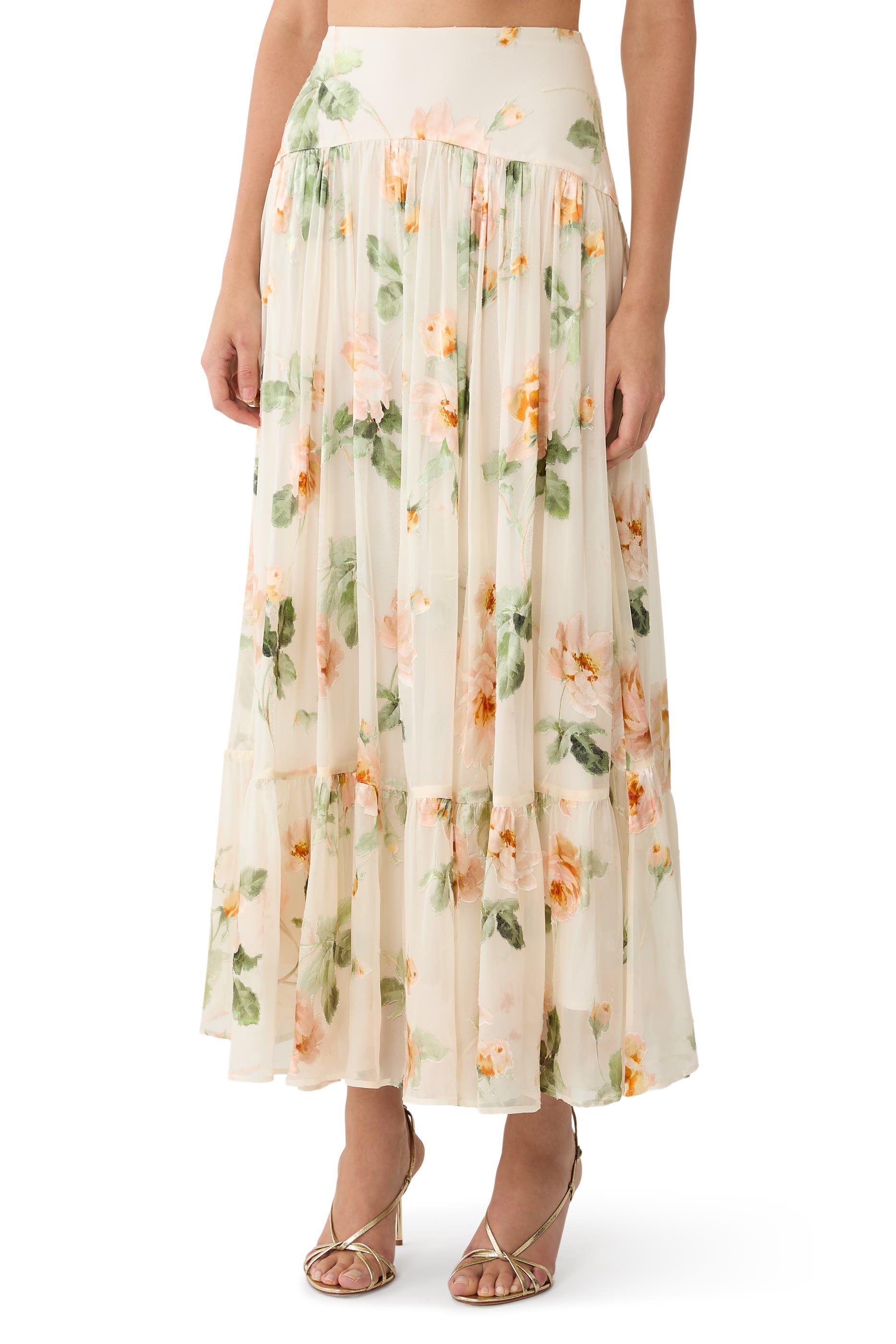 Carousel Burnout Midi Skirt
