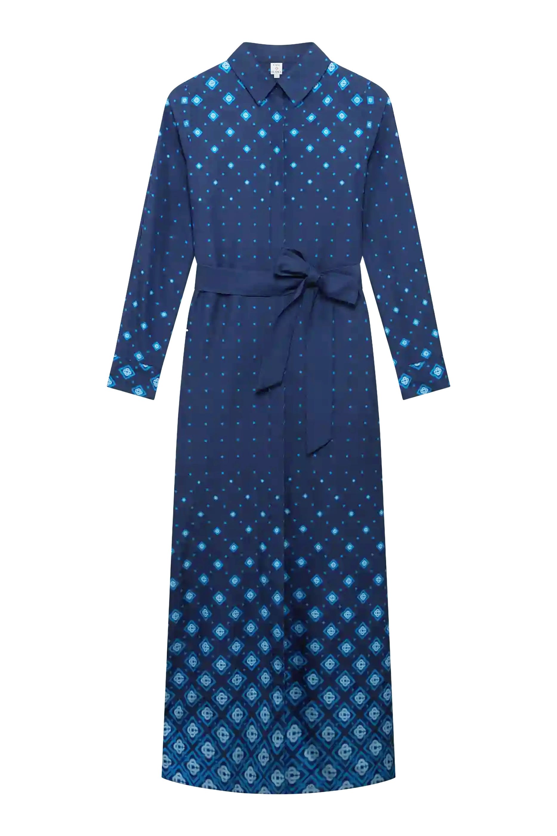 Gradient Silk Shirt Dress