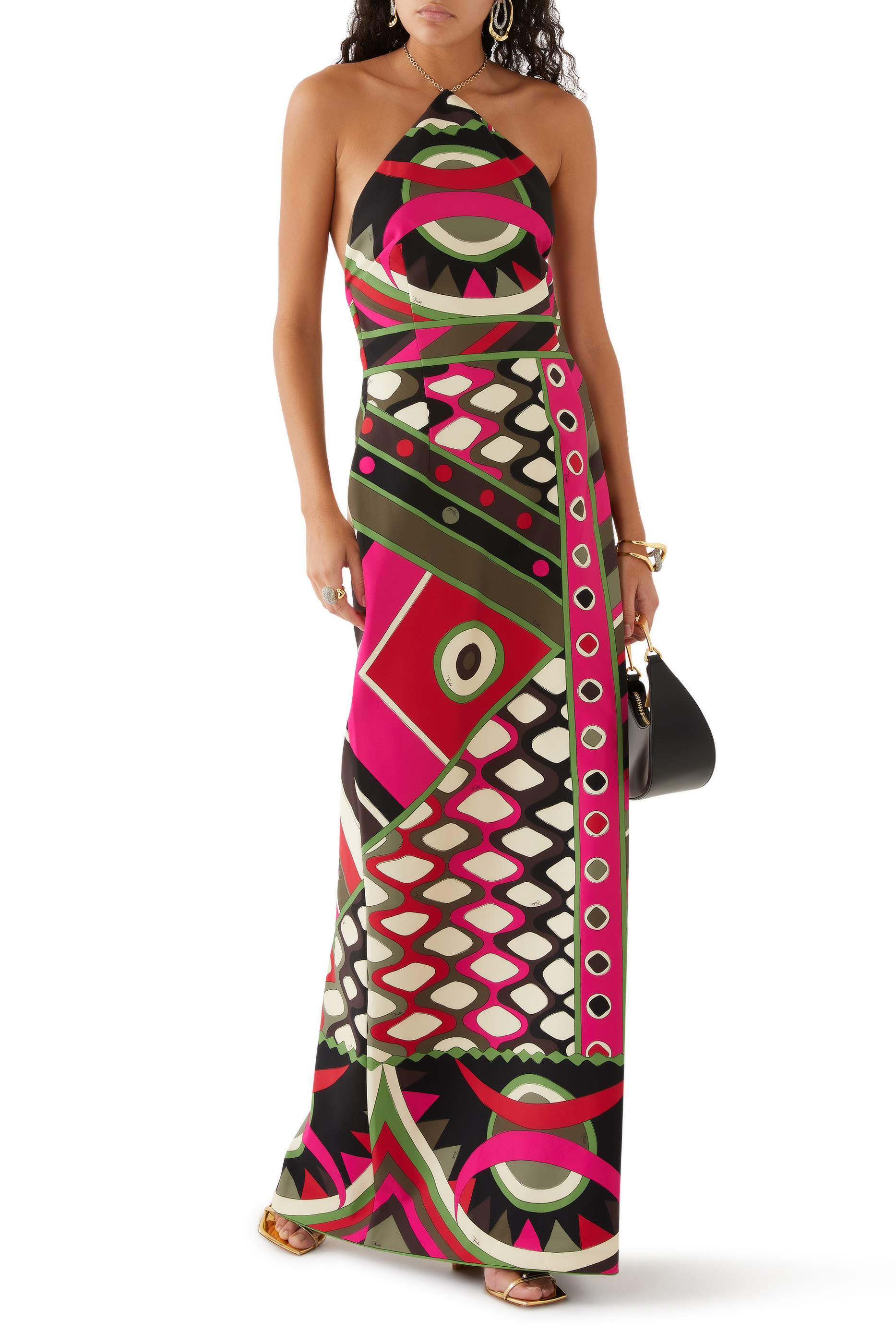 Vivara-Print Halterneck Dress