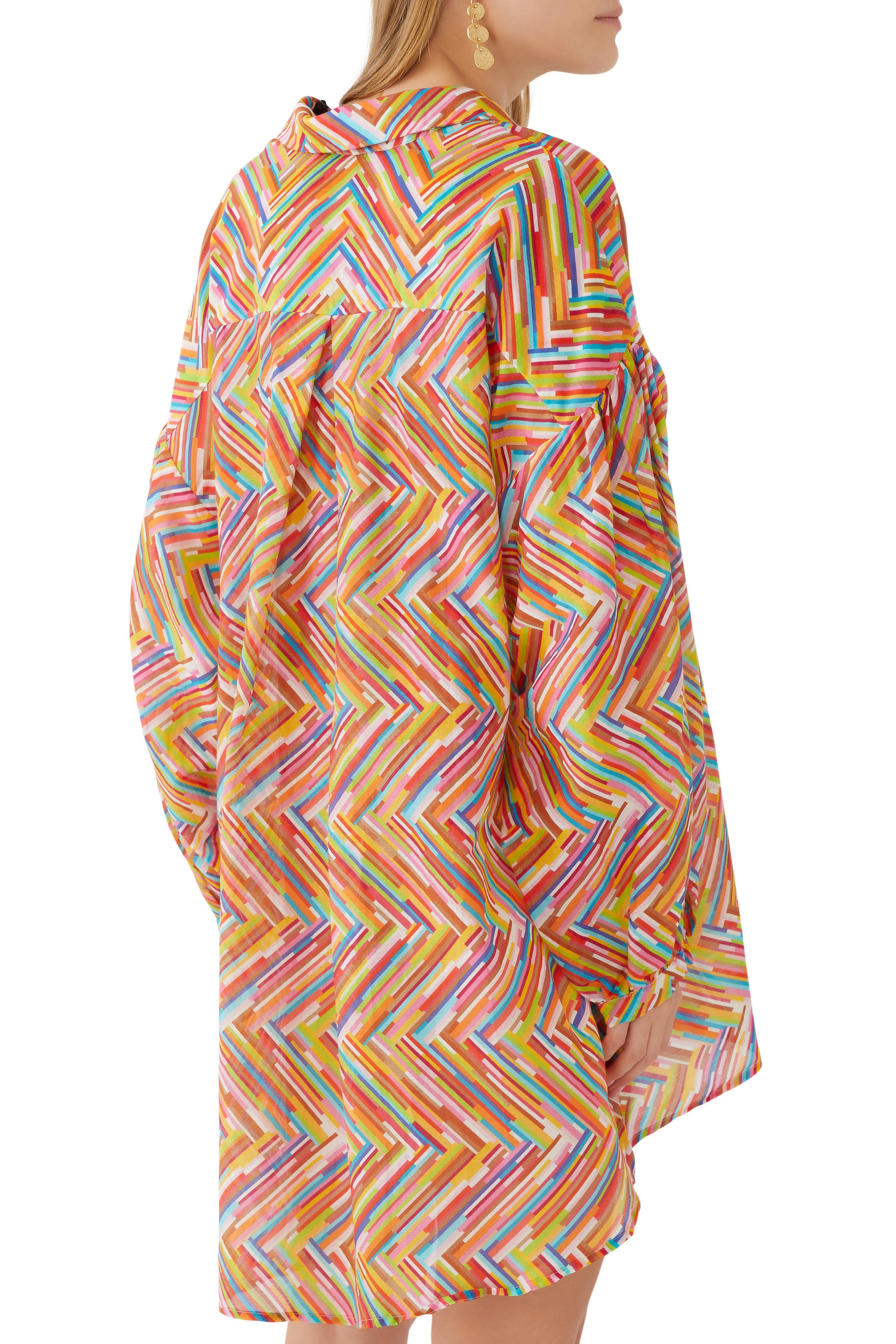 Mare Chevron Cotton Long Sleeve Shirt