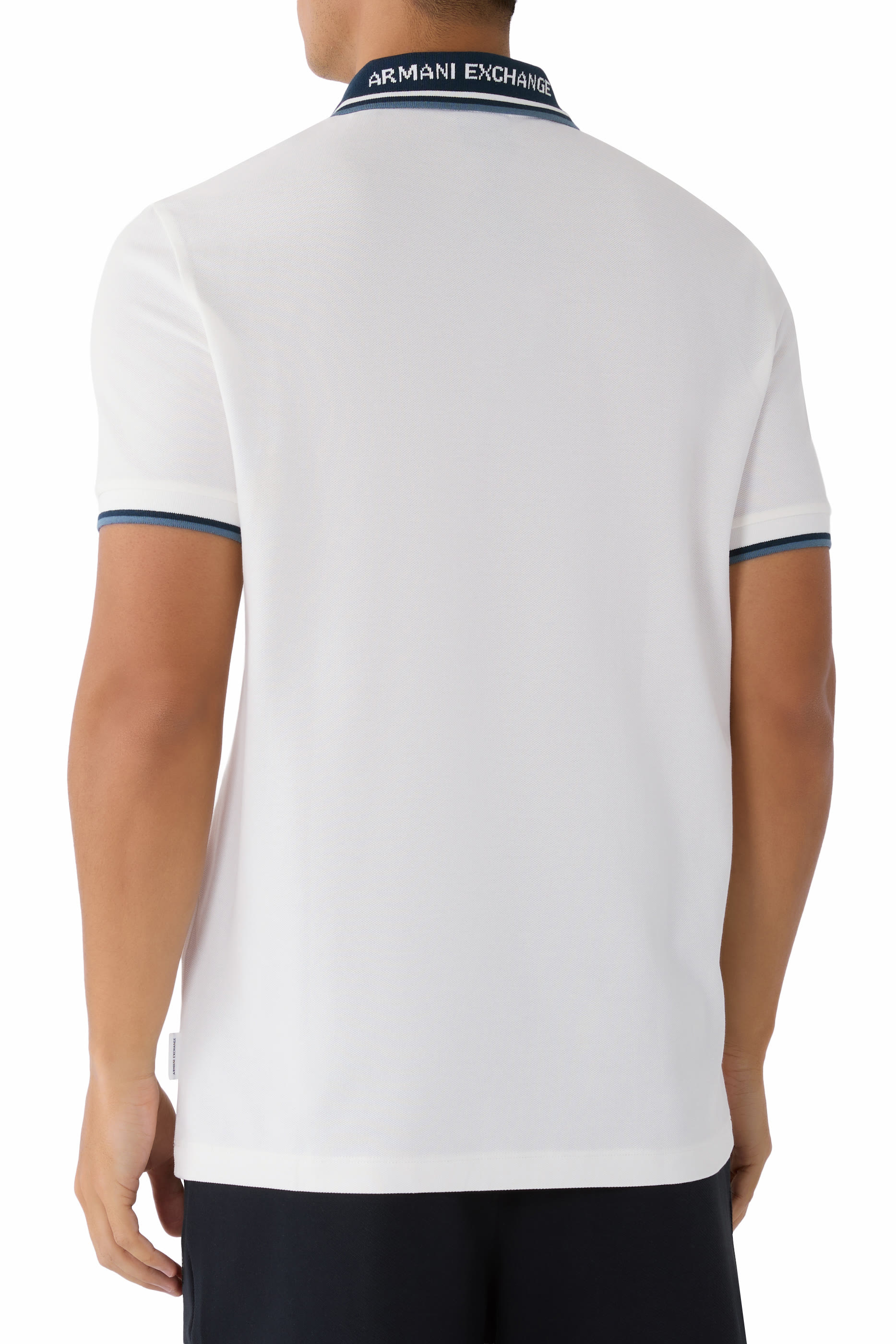 AX Logo Cotton Polo Shirt 