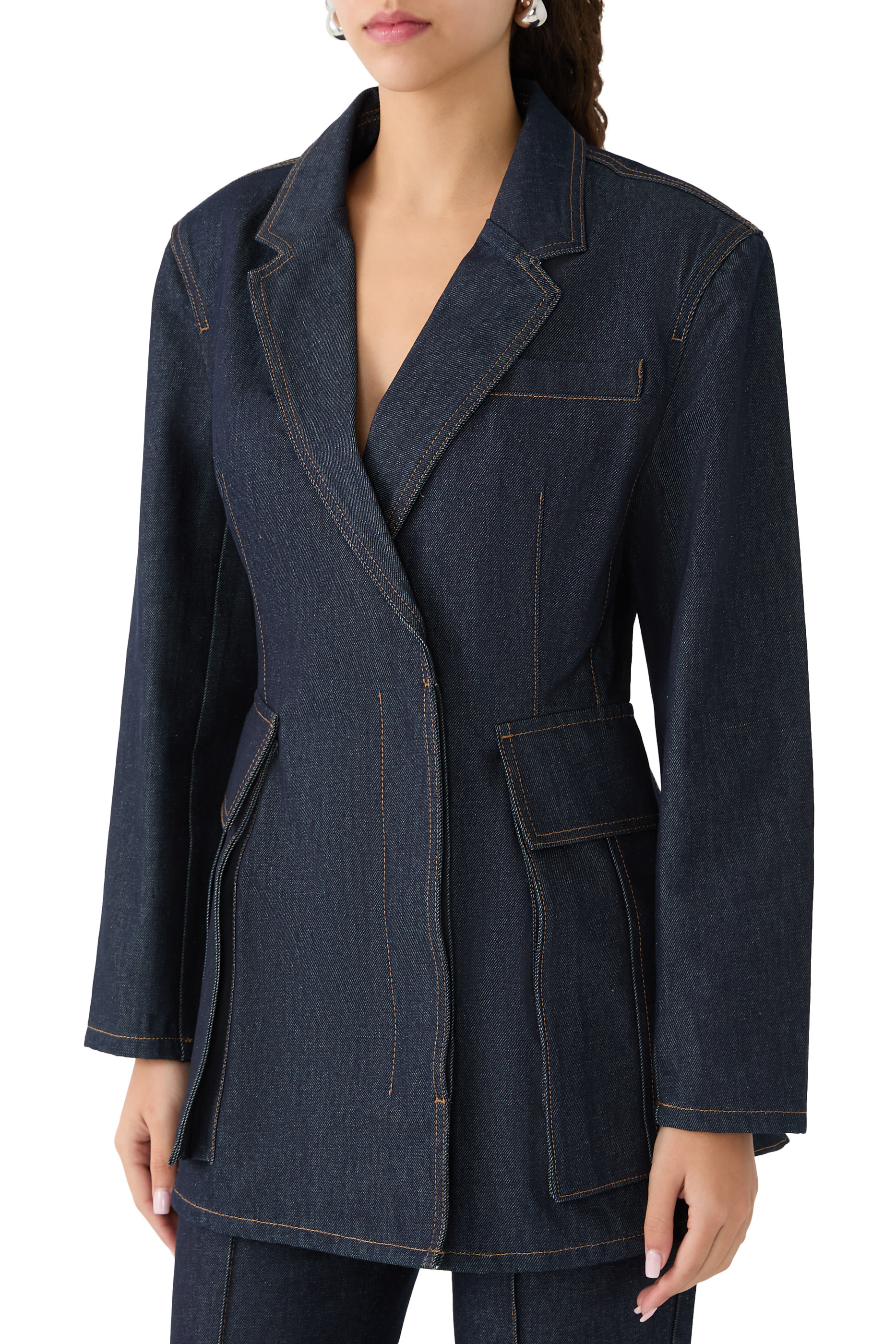 Single Breasted Denim Blazer