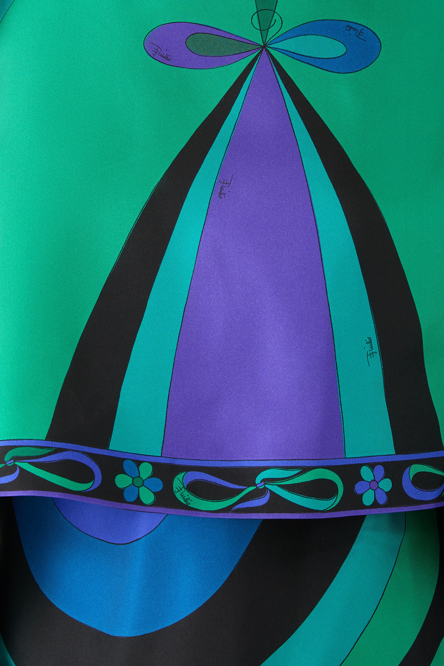 Iride Print Long Dress with Cape