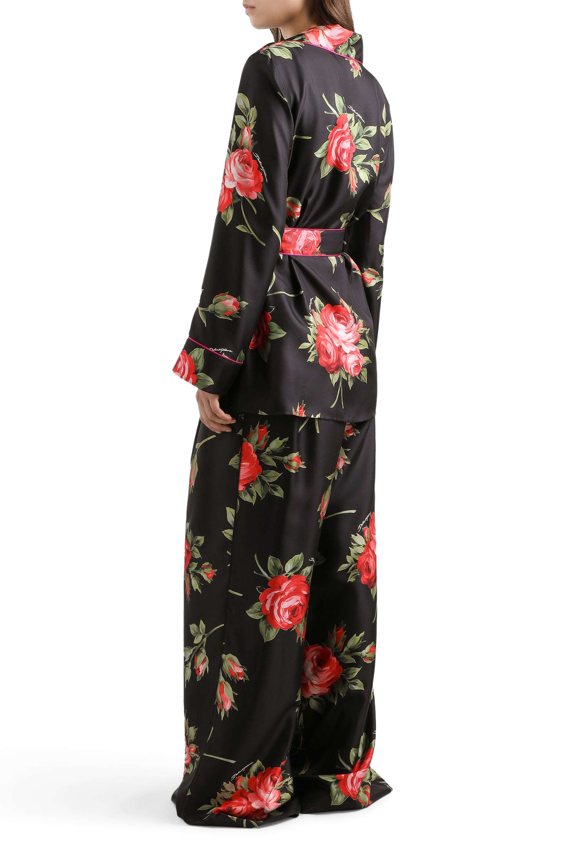 Rose Bouquet-Print Vanity Twill Shirt