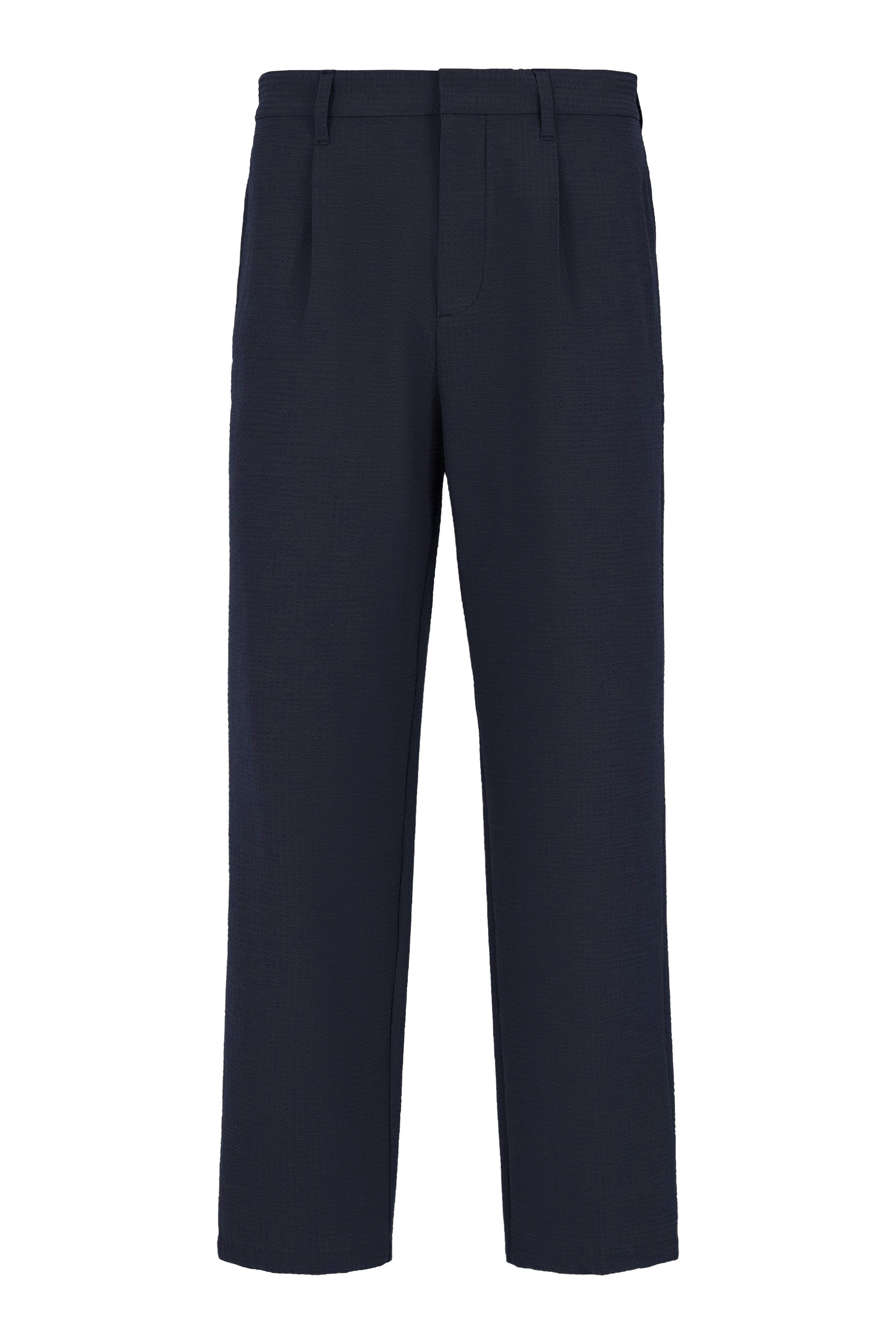 Pleated Technical-Seersucker Chinos