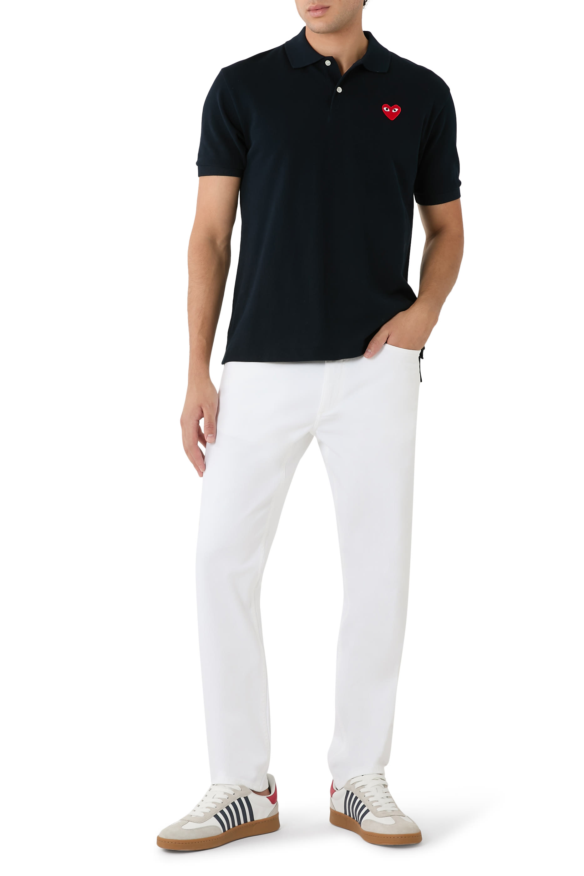 Heart-Patch Polo Shirt