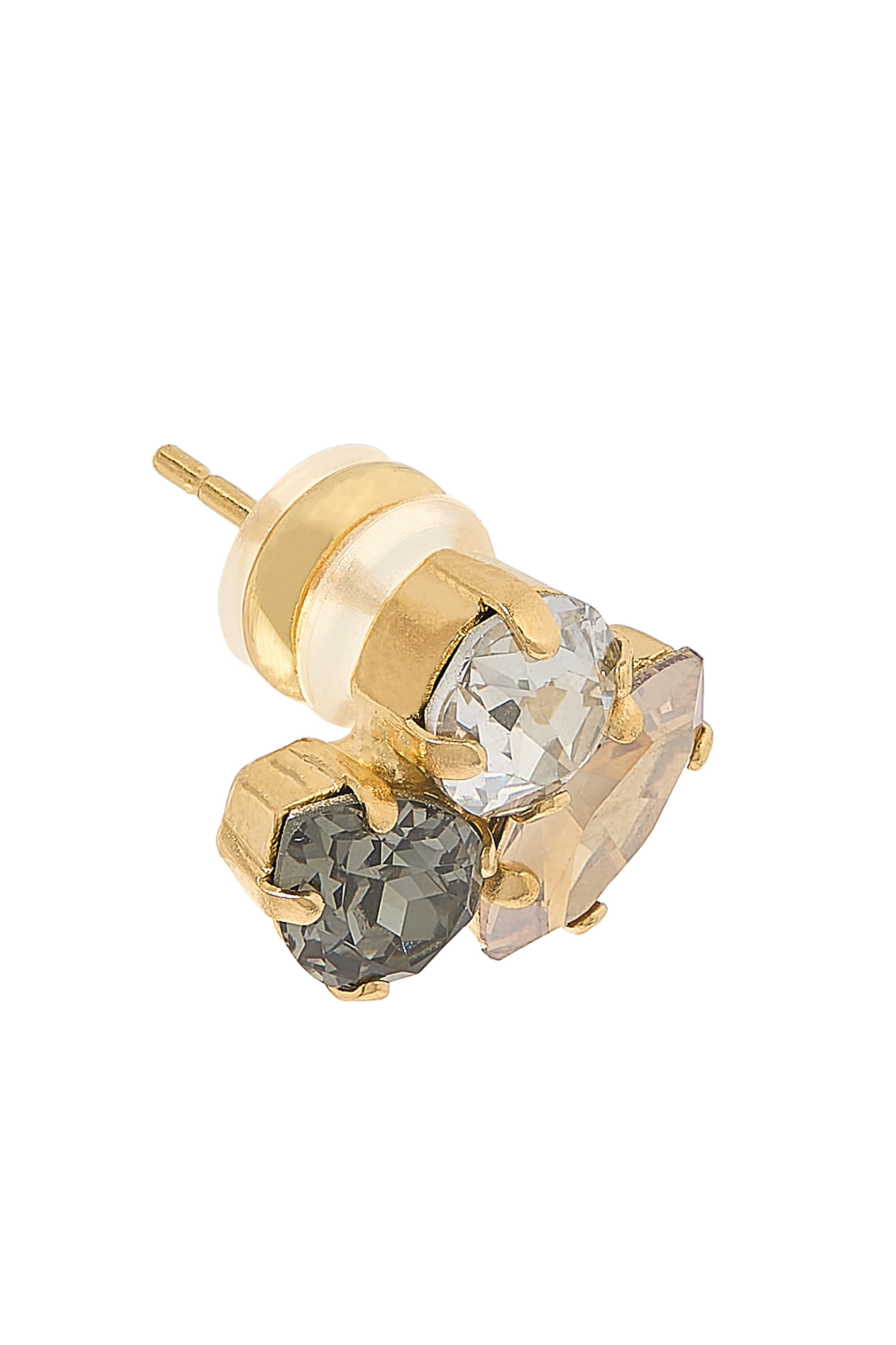 Ana Earrings in Golden Combo, 18K Gold Plated Raw Brass &  Swarovski Crystals