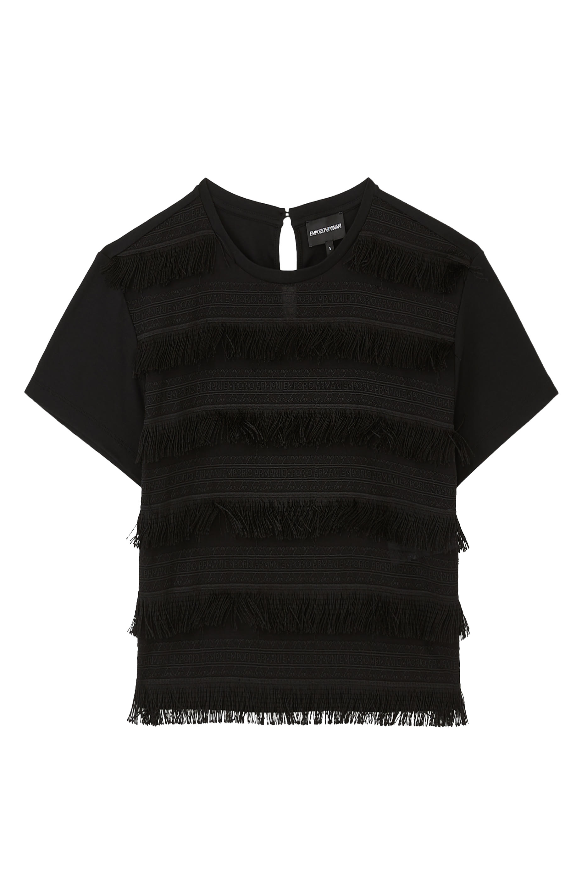 Supima Interlock Jersey Fringed T-Shirt