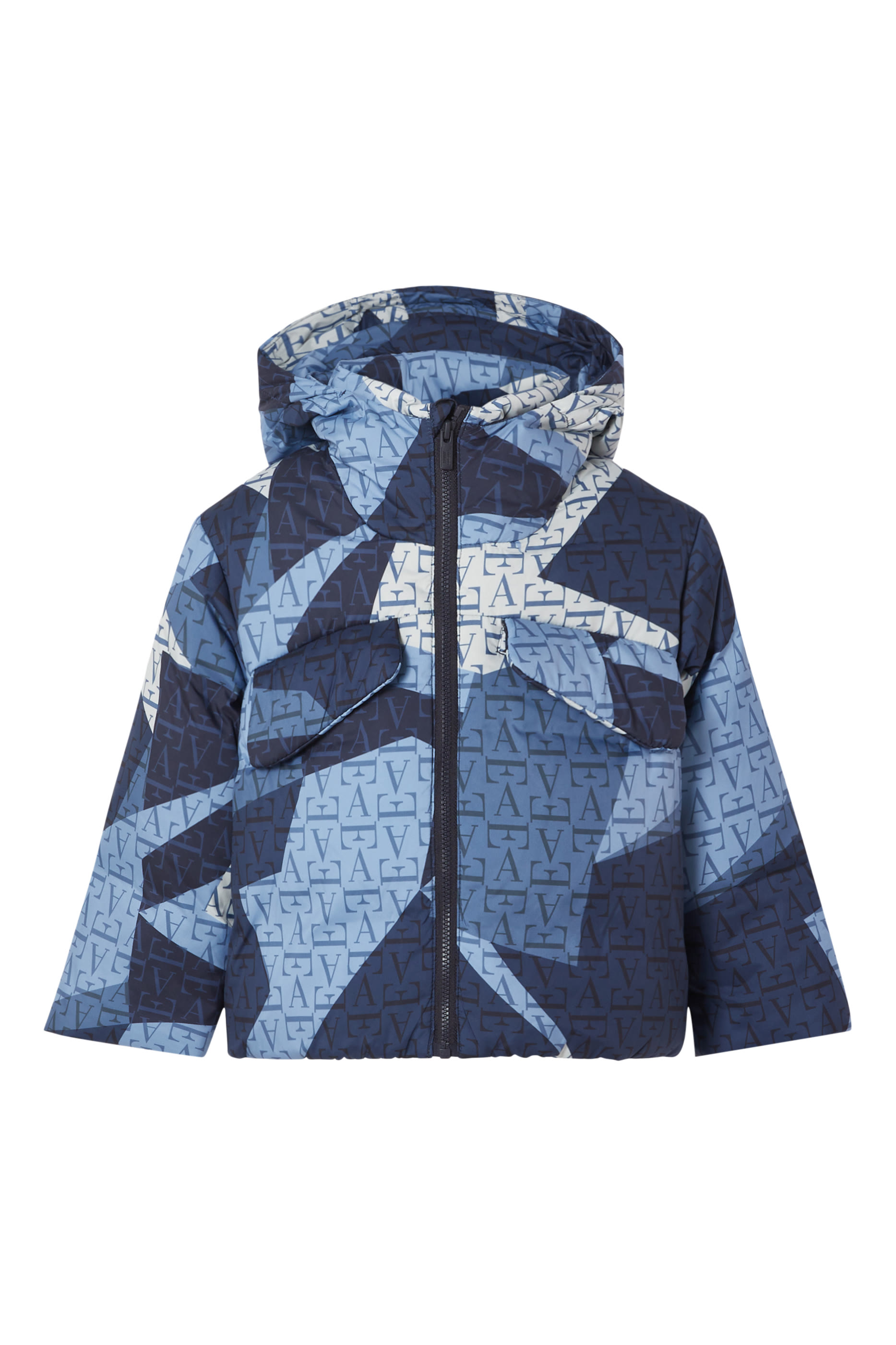 Kids Geometric Pattern Down Coat