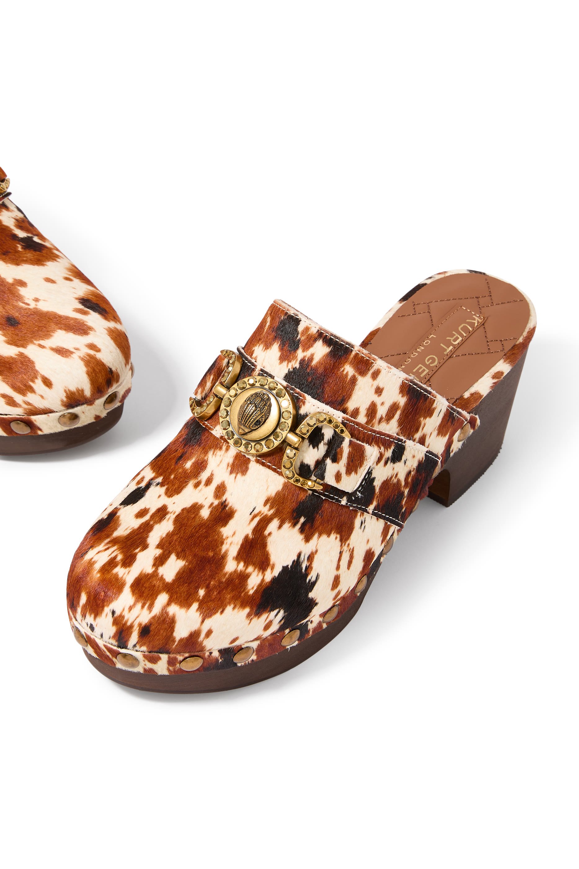 Mansion Animal Print Calfskin Leather Hair 65 Clog Mules 