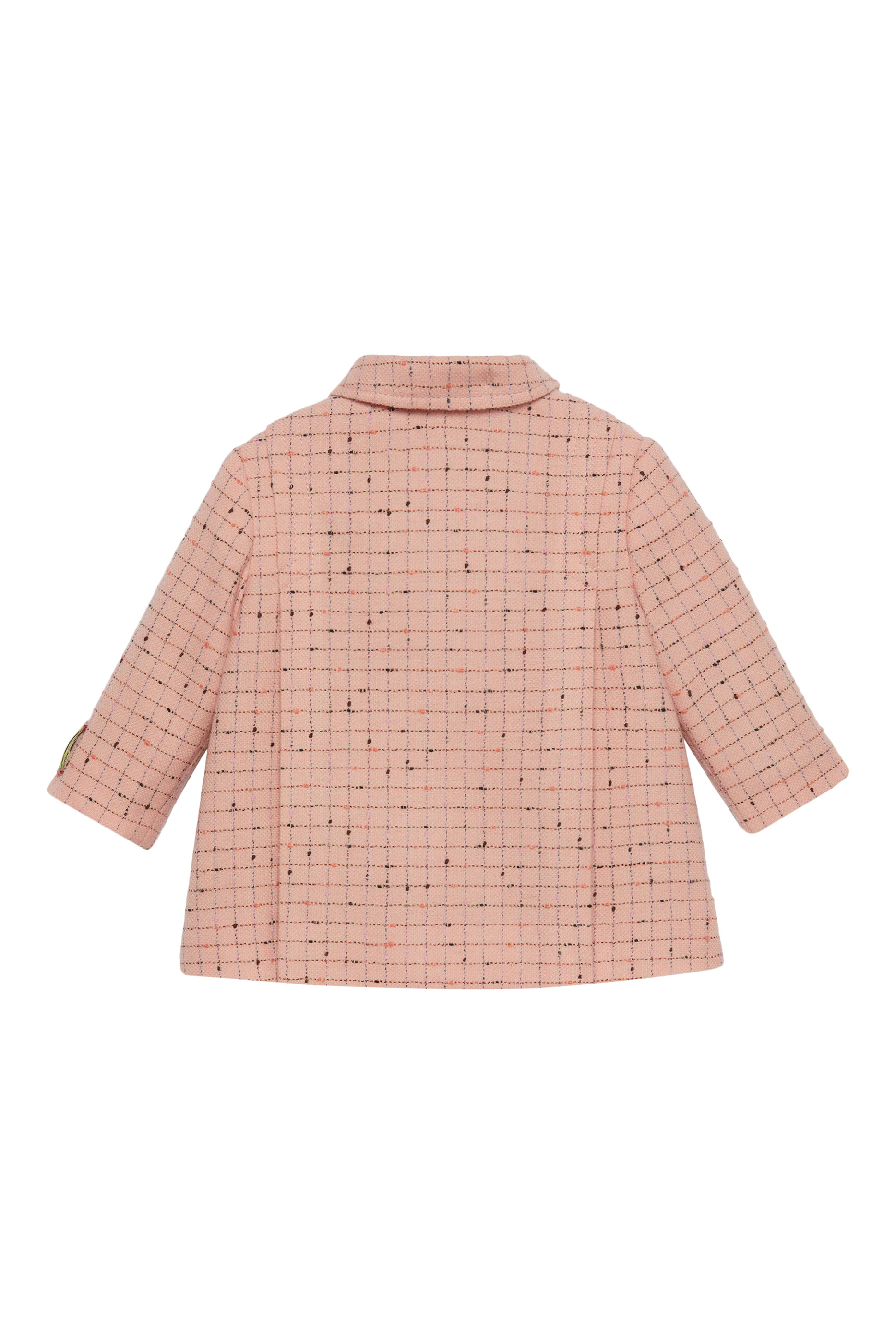 Kids Check Damier Wool Coat
