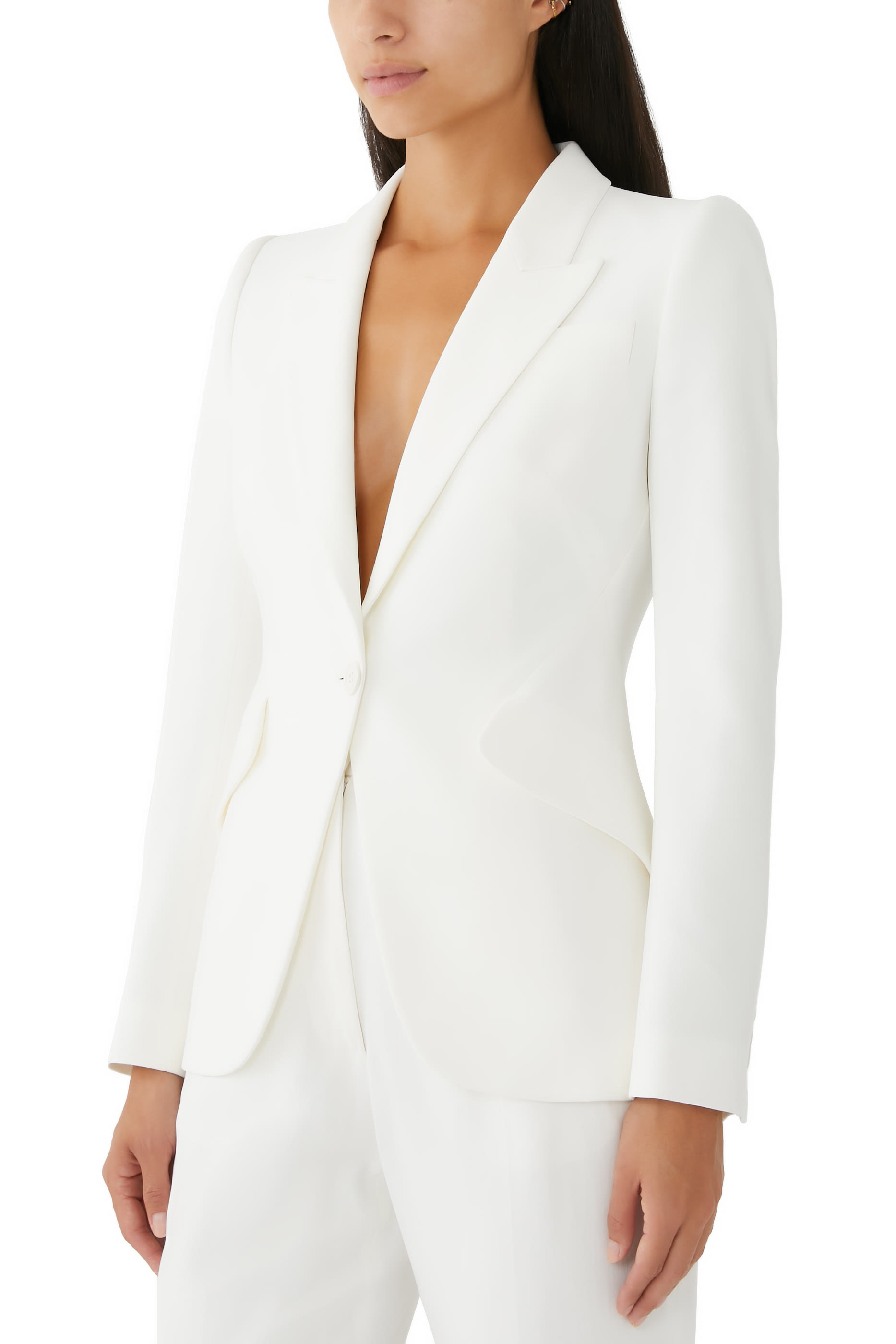 Peak Shoulder One-Button Jacket