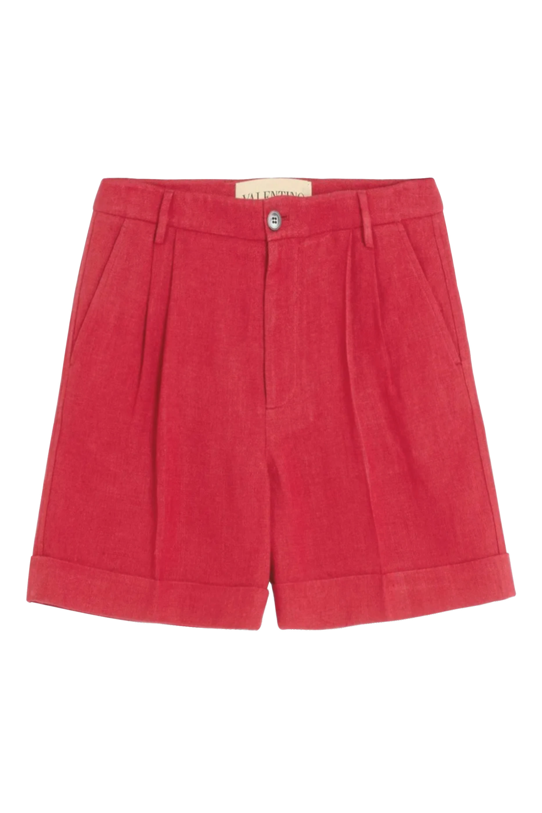Cuffed Linen Bermuda Shorts
