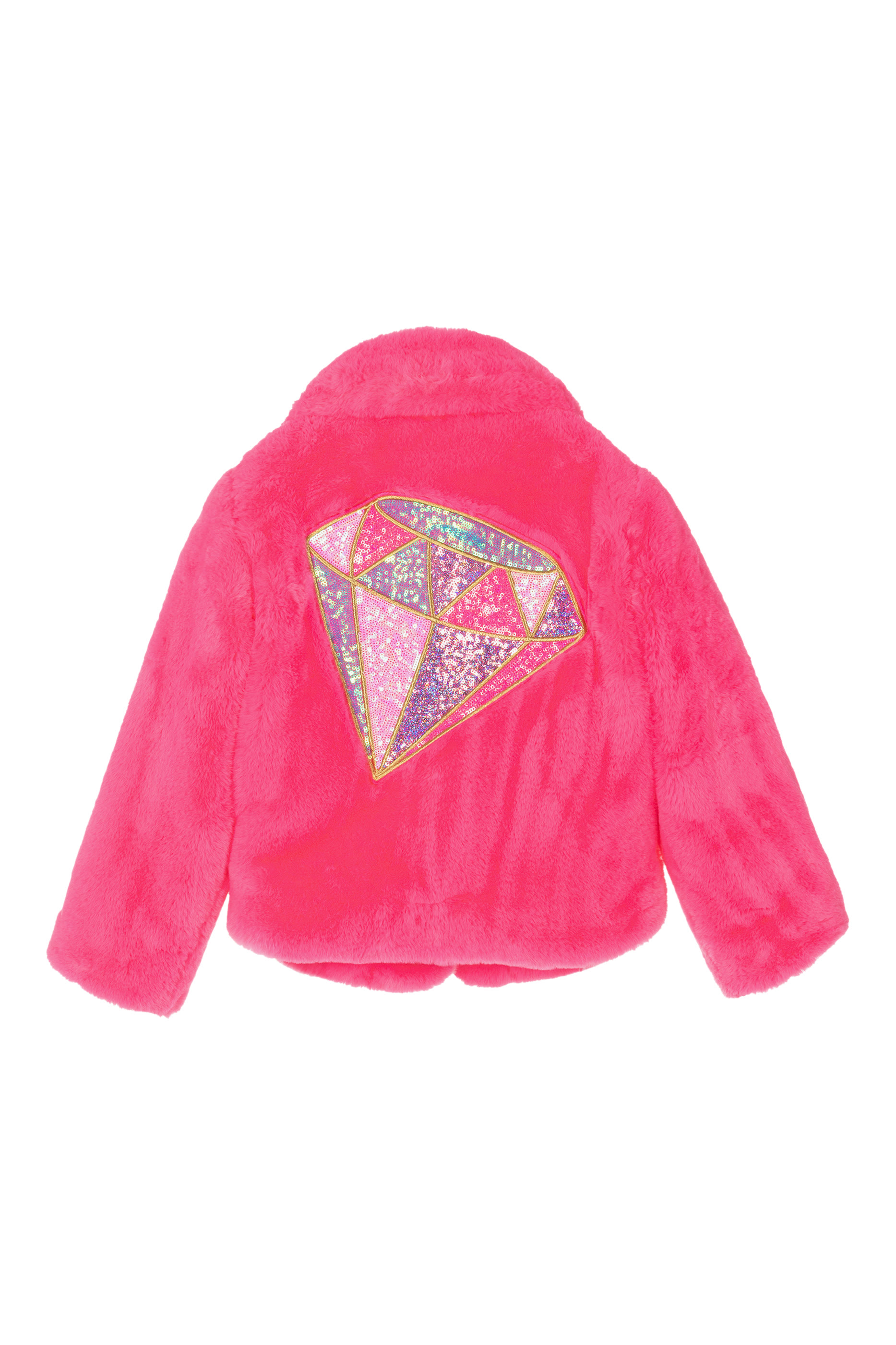 Kids Diamond Faux Fur Jacket