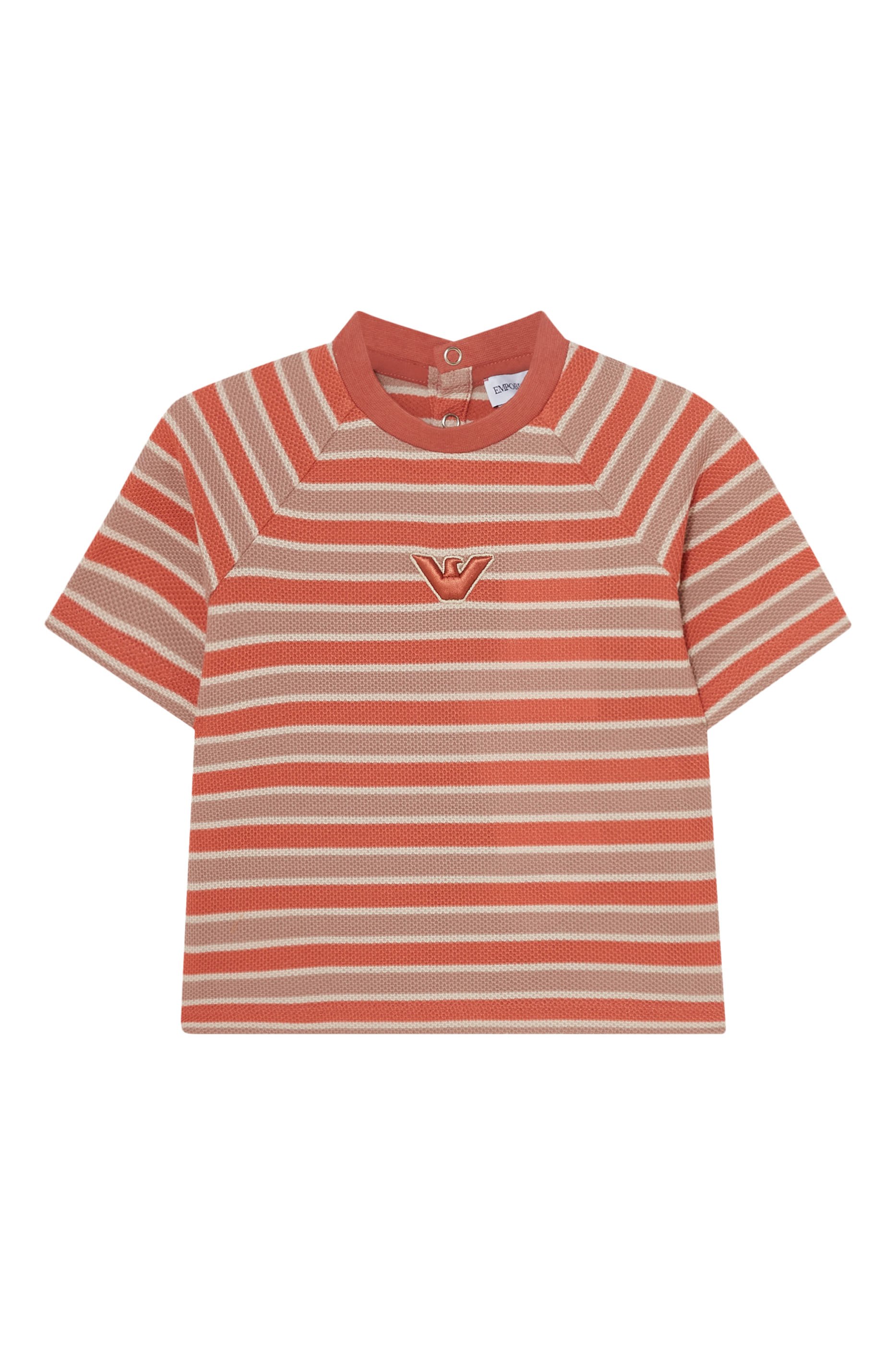 Kids Striped Eagle Logo T-Shirt