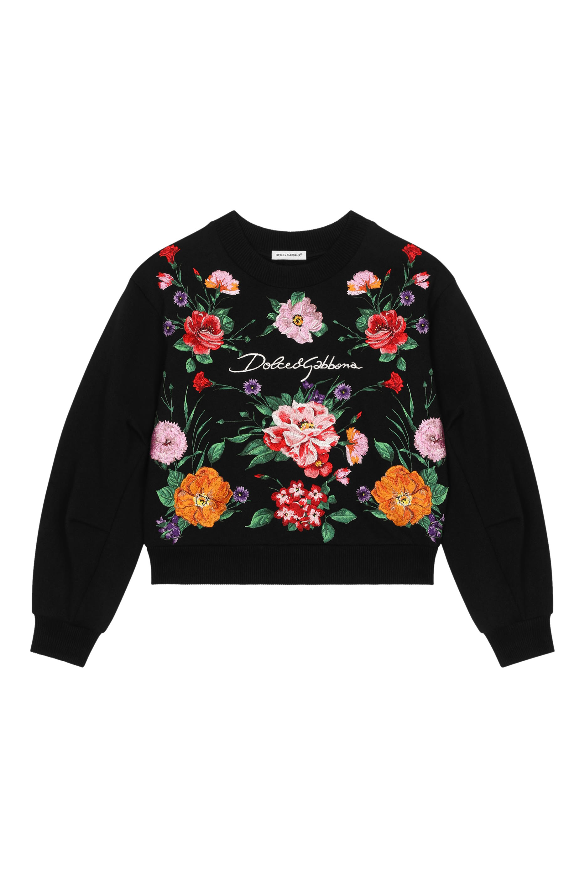 Kids Jersey Sweatshirt with Floral Print
