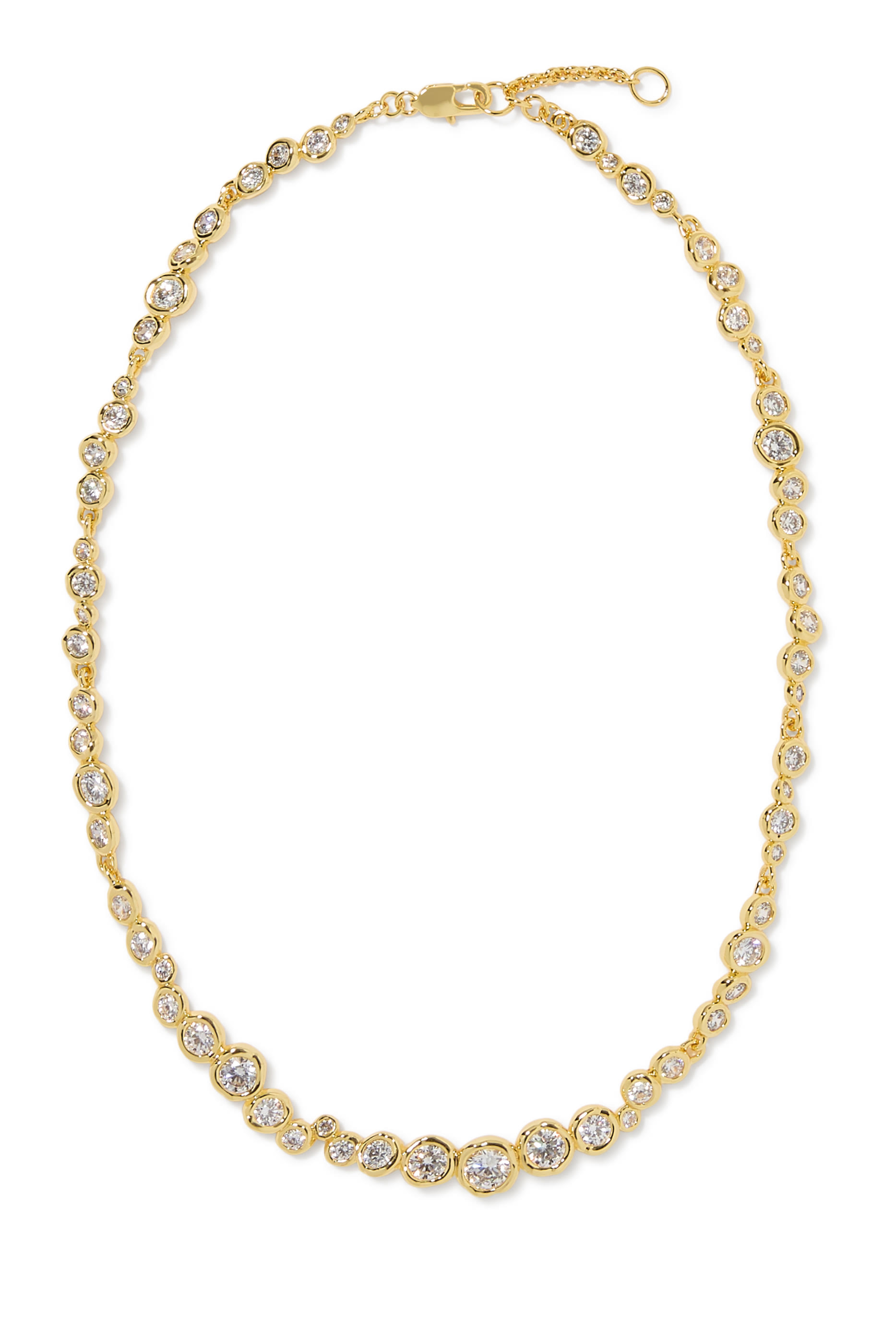 Asterales Riviera Necklace, 14k Gold Plated Brass & Cubic Zirconia