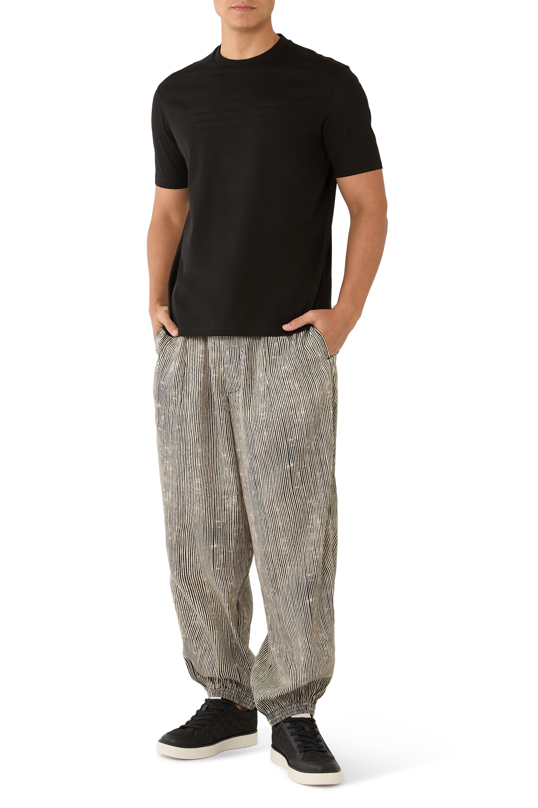 Geometric Print Pants in Viscose-Blend 