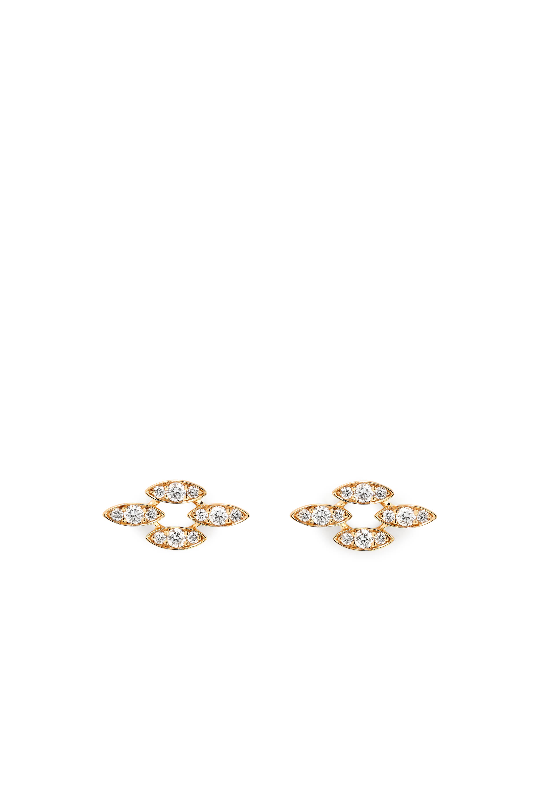 Barq Marquise Stud Earrings, 18k Yellow Gold & Diamonds
