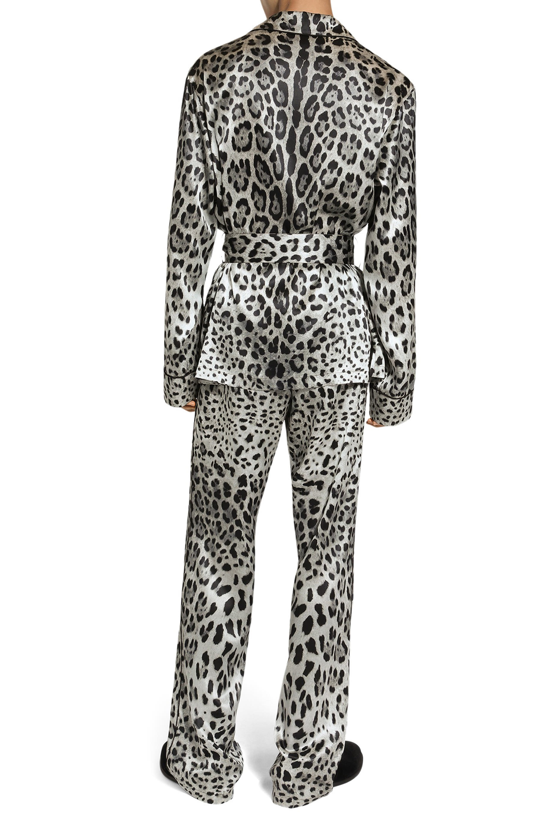 Leopard-Print Satin Robe