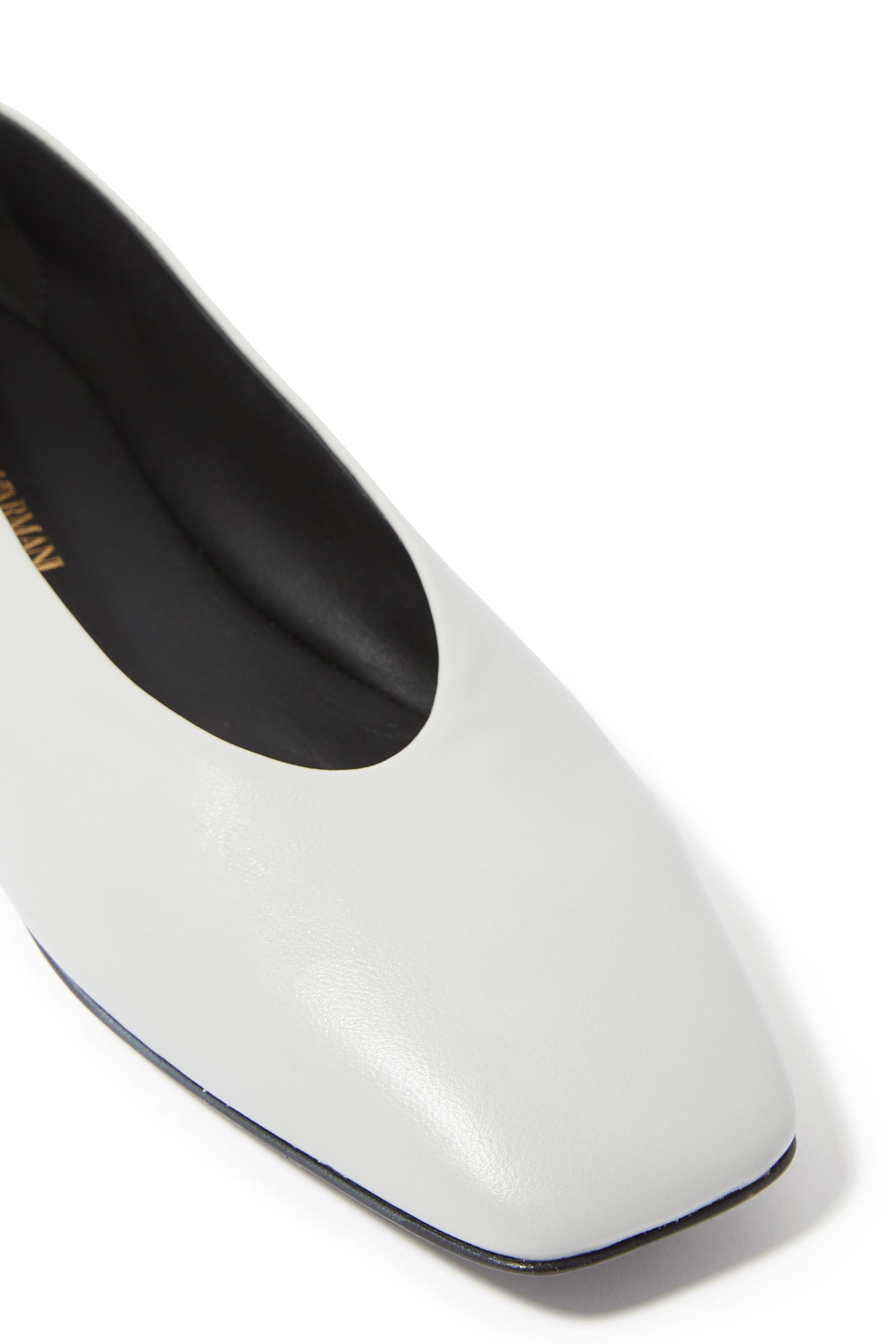 Nappa Leather Square-Toed Ballerinas