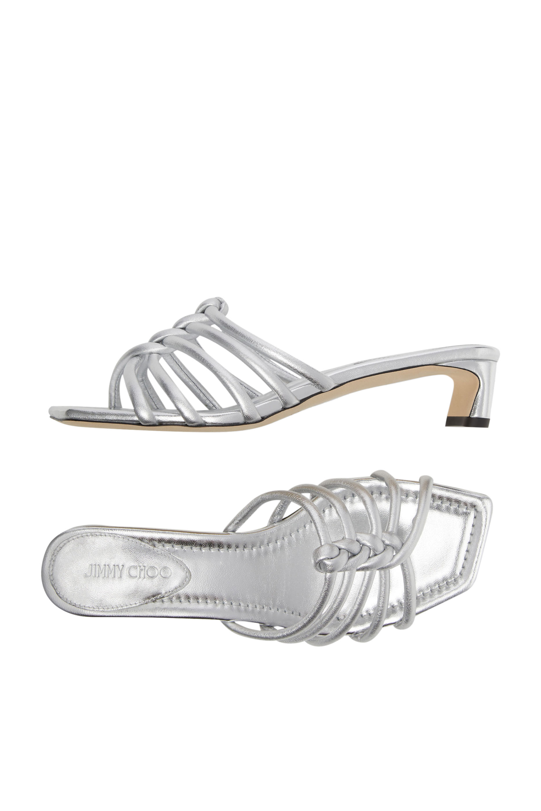 Carmel 35 Braided Metallic Leather Mules