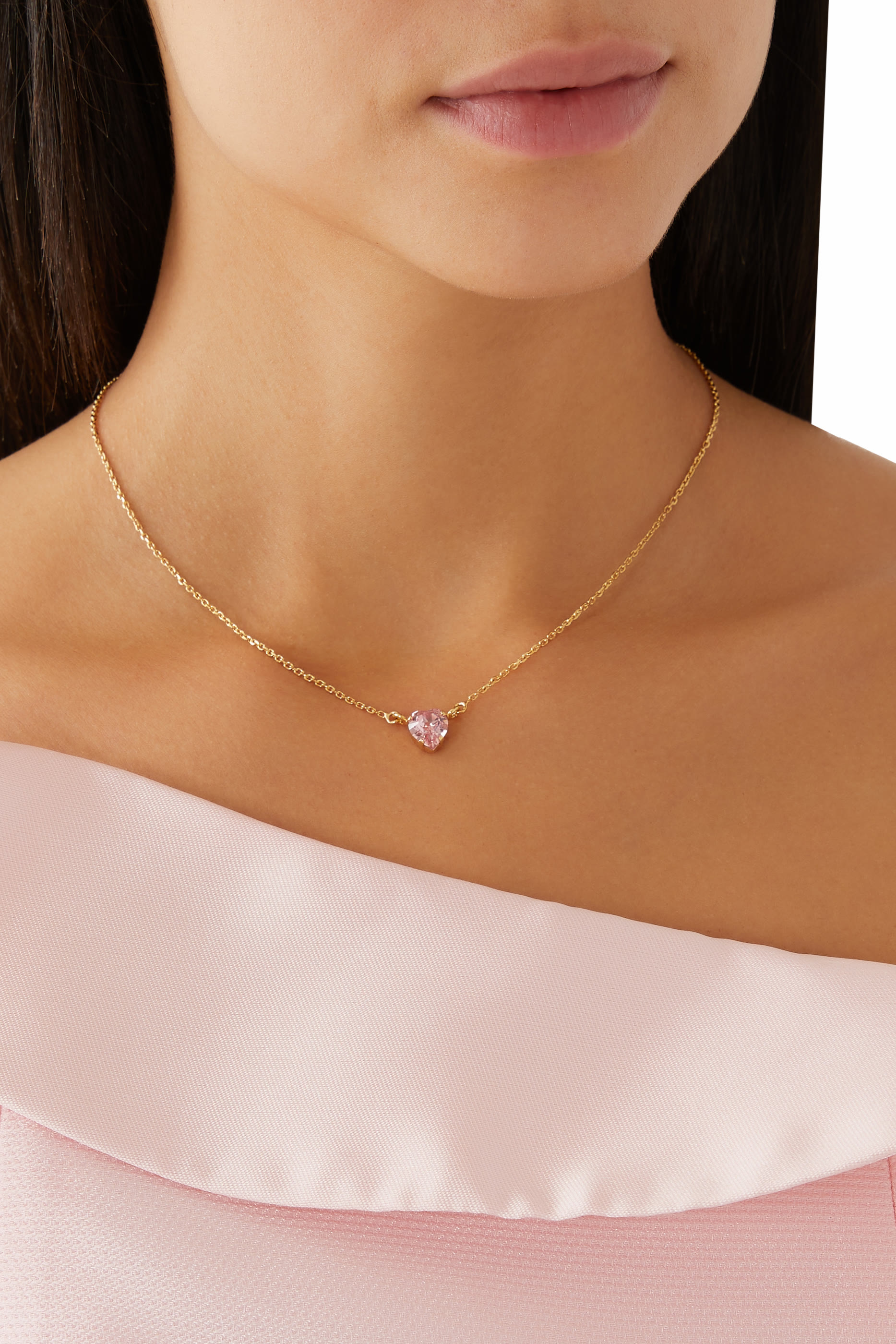 Valentina Heart Necklace,  18K Gold Plated Raw Brass