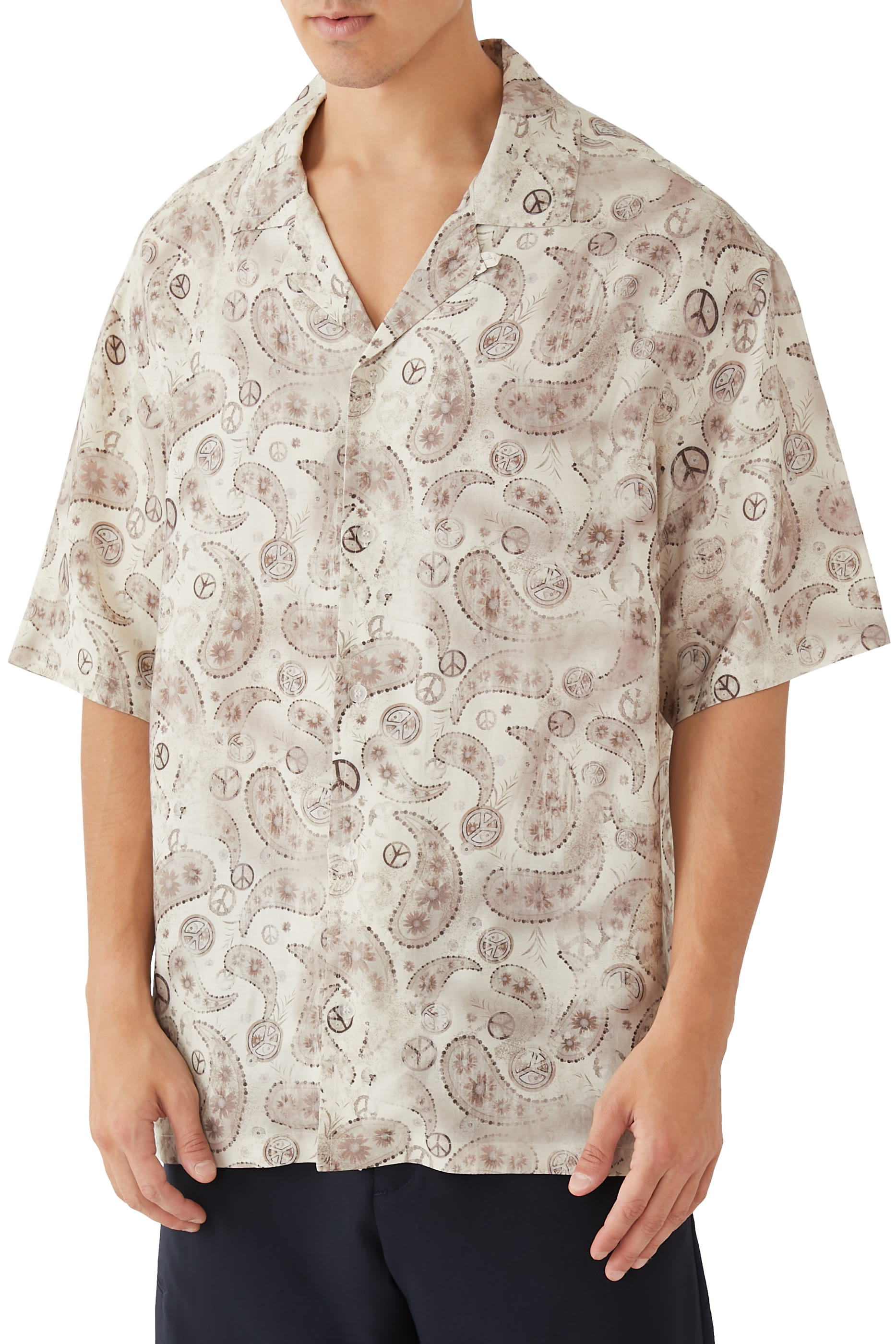 All-Over Paisley Print Viscose-Blend Shirt