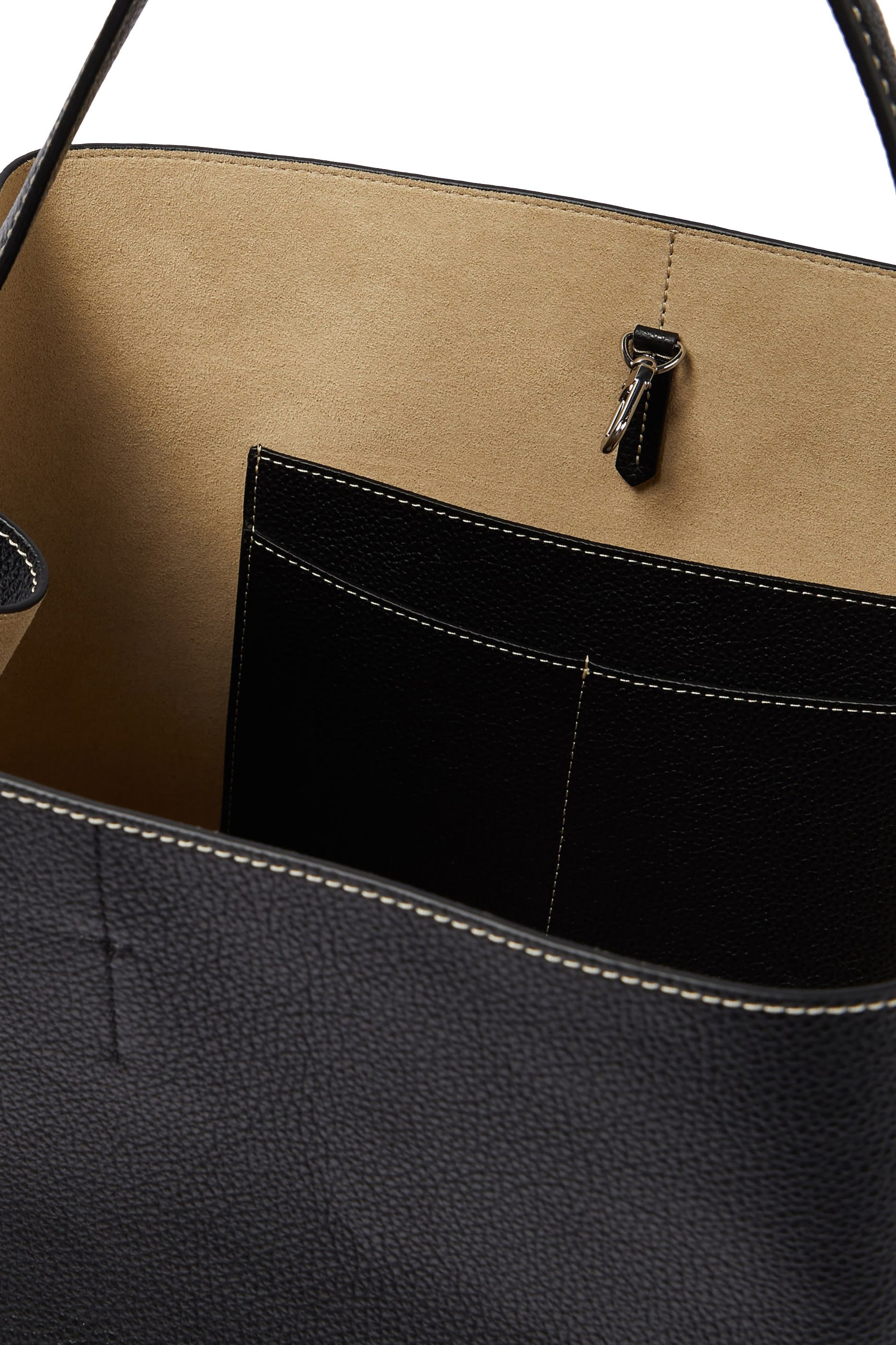 Belted Leather Tote Bag