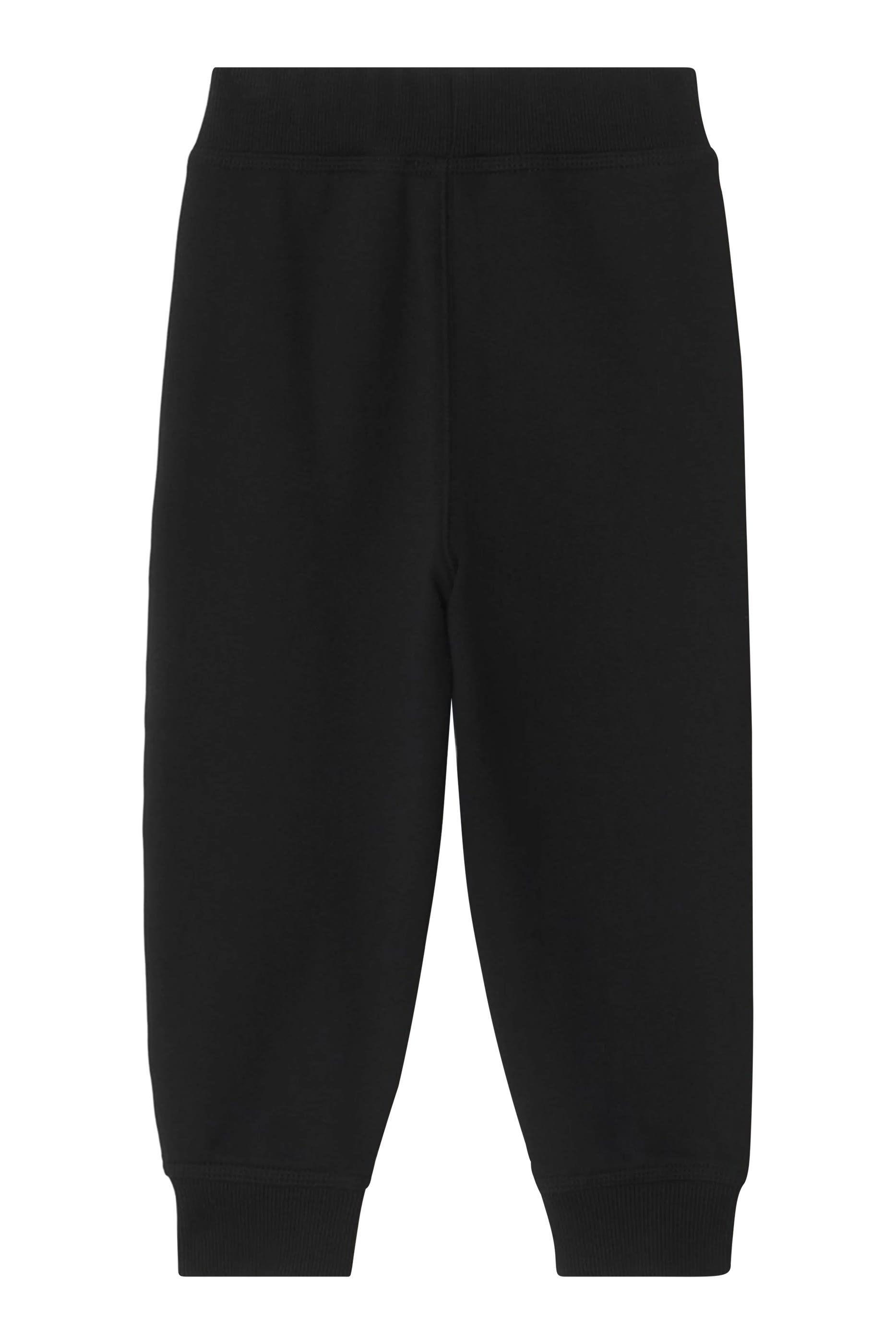 Kids Check Trim Cotton Jogging Pants 