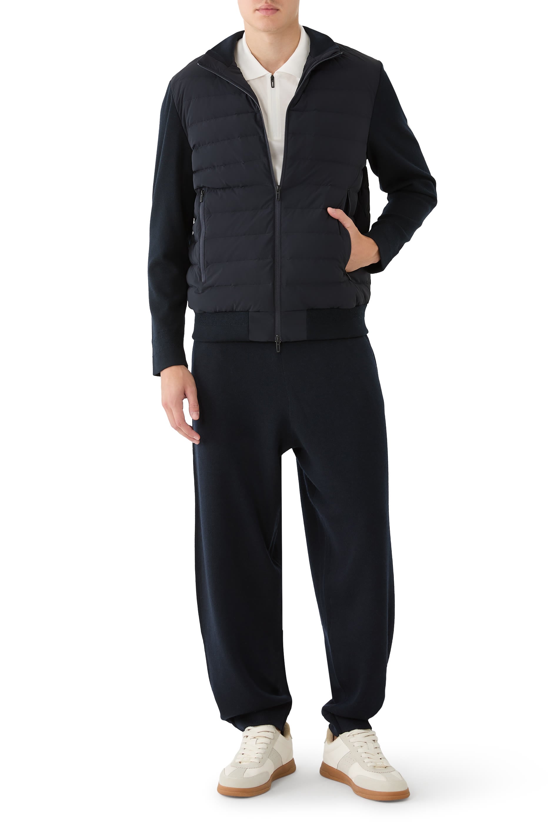 Knit Sleeves Travel Essential Down Jacket