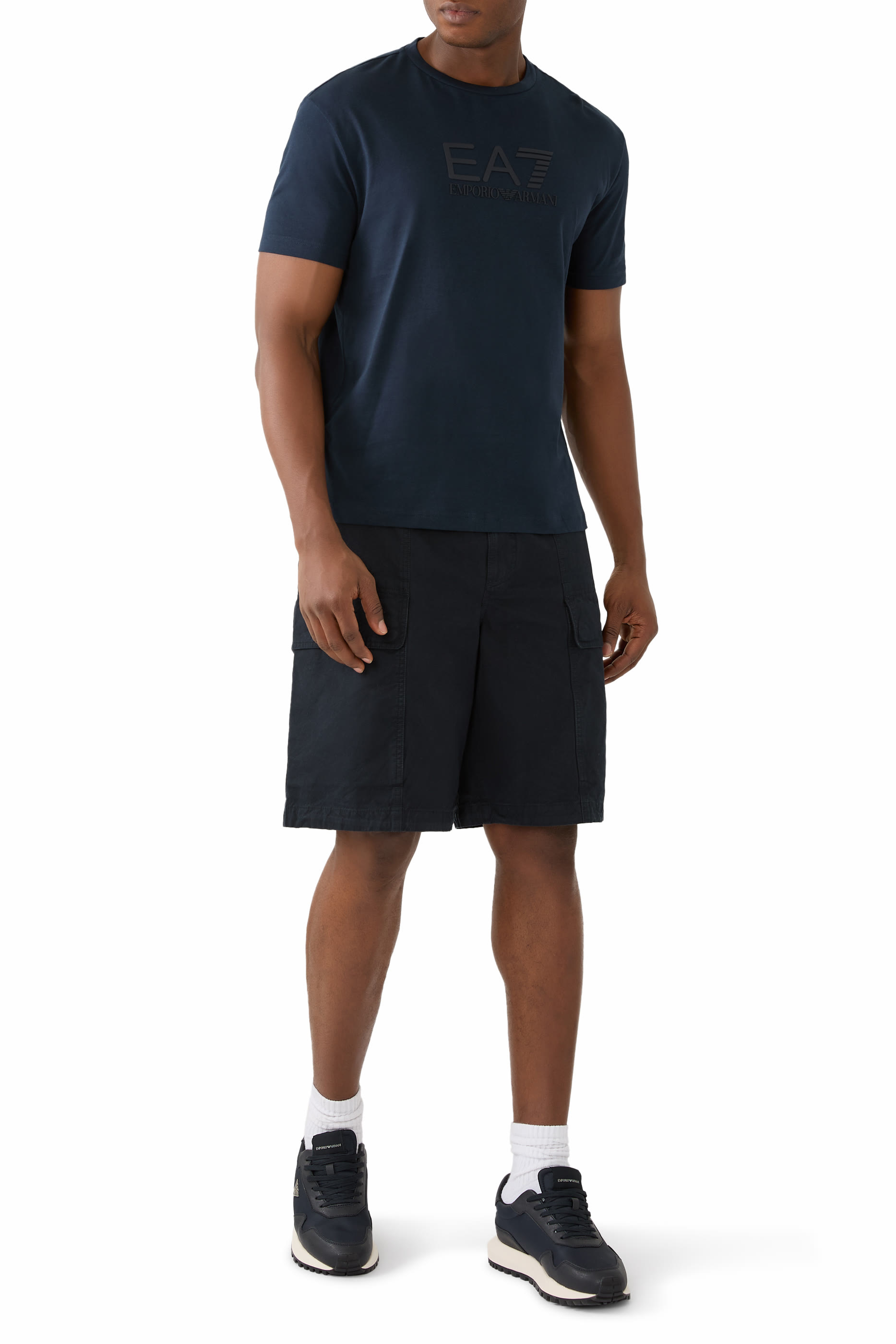 EA7 Logo Cotton T-Shirt