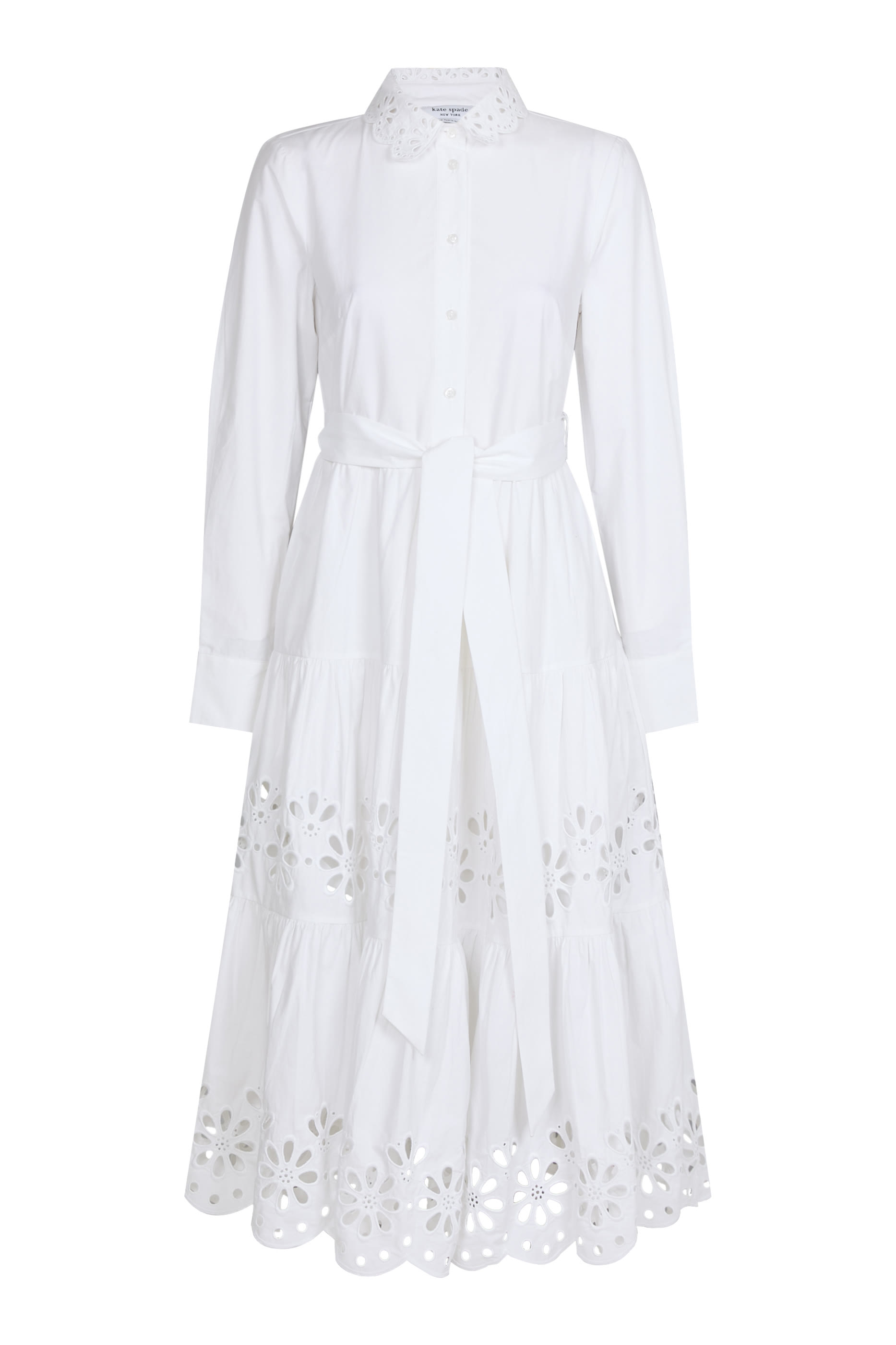 Daisy Eyelet Long Sleeve Shirt Dress
