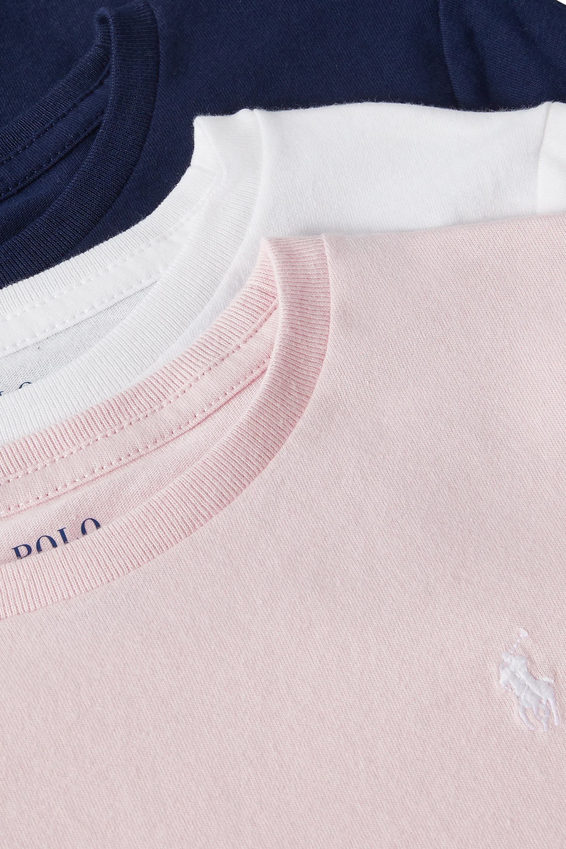 Kids Cotton Jersey Crew Neck T-Shirt 3-Pack