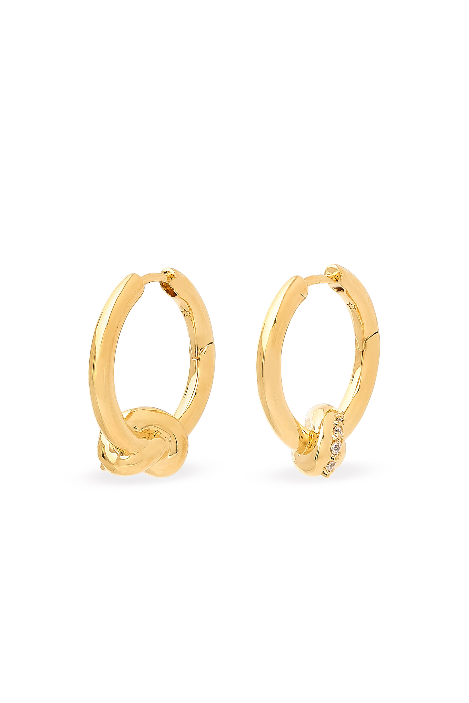Lucy Williams Pavé Knot Small Hoop Earrings