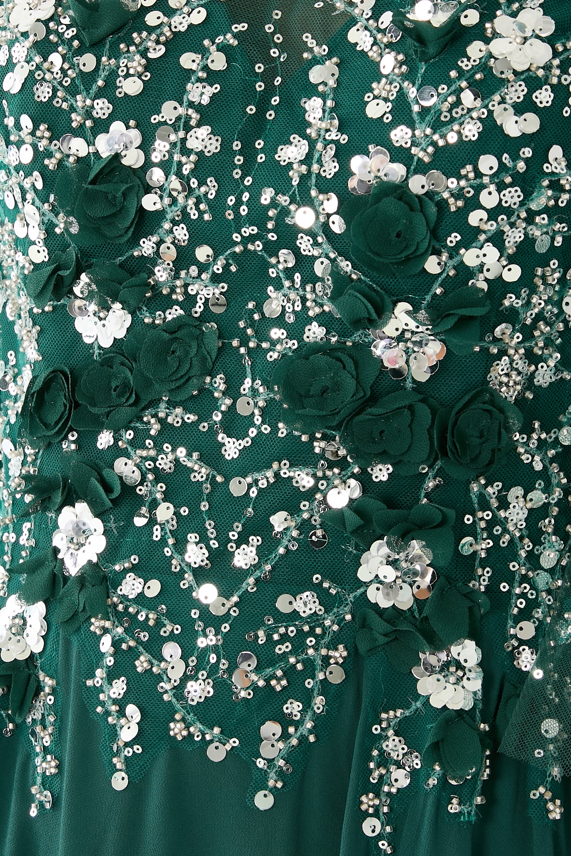 Sequin Embellished Cape Gown