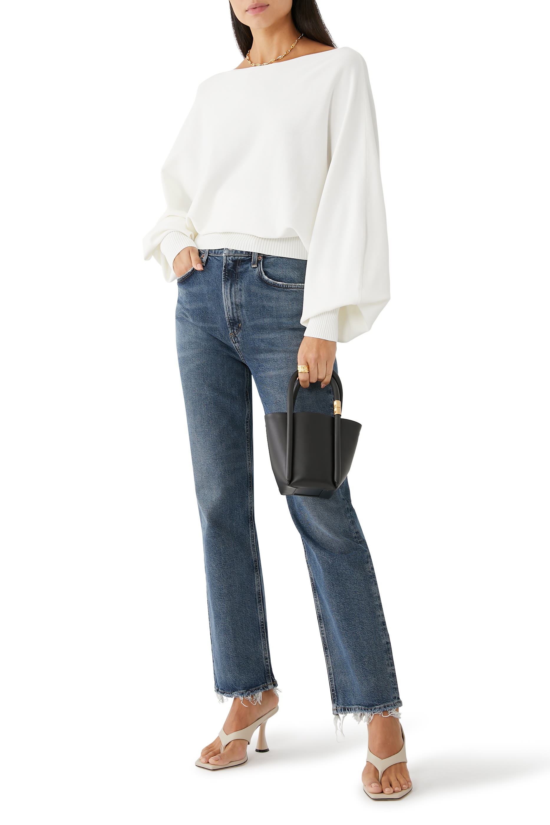 High Rise Stove Pipe Jeans