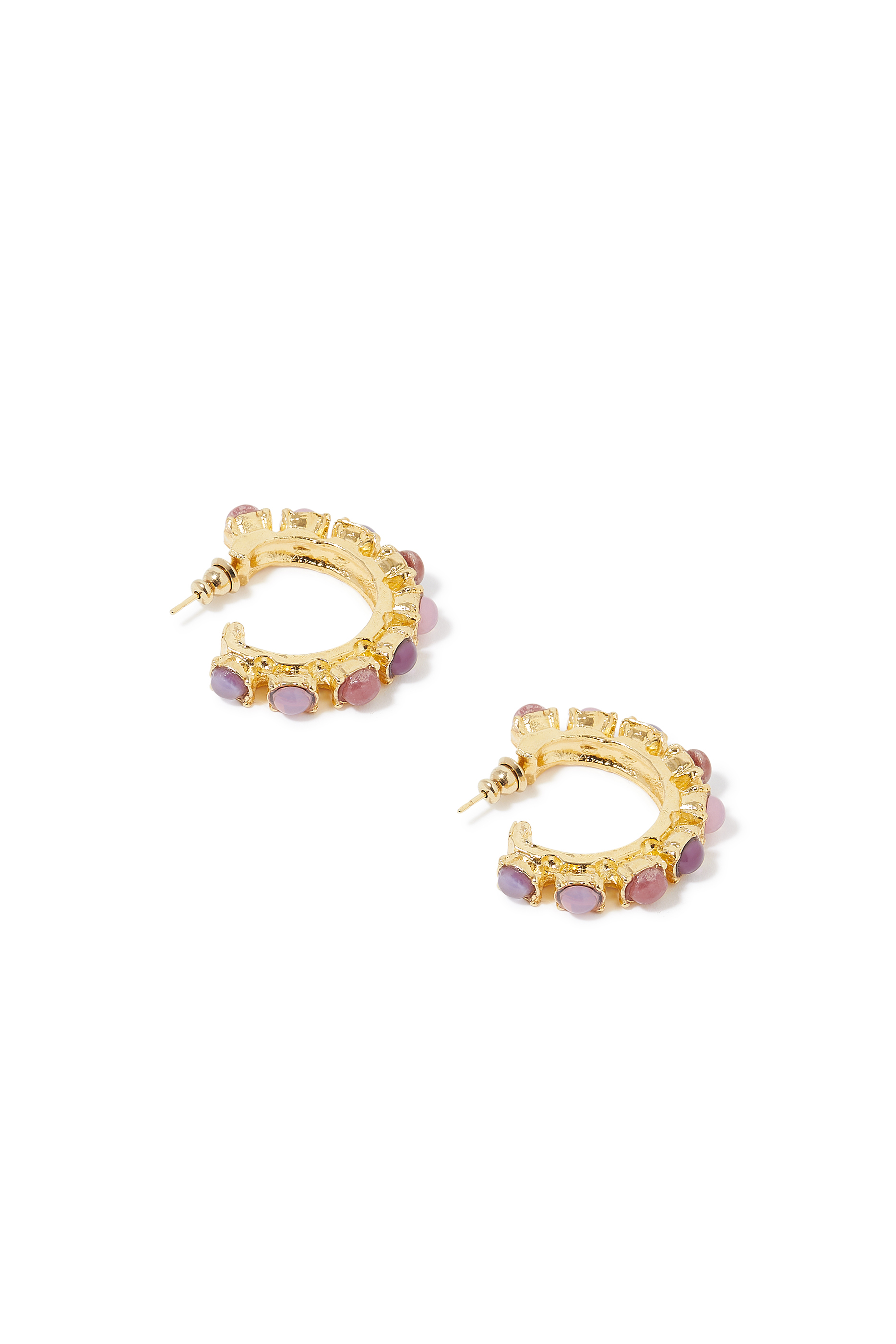 Parelie Hoop Earrings, Gold-Plated Metal