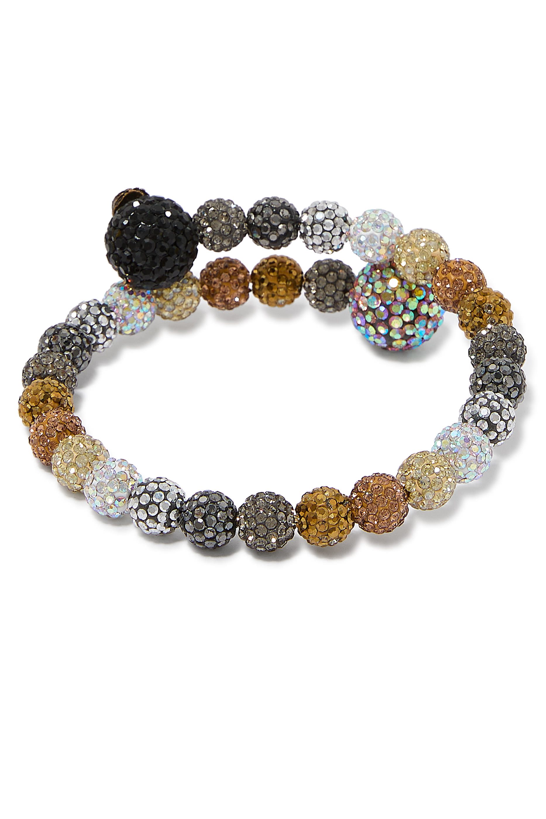 Pave Bubble Bracelet, Brass & Crystals