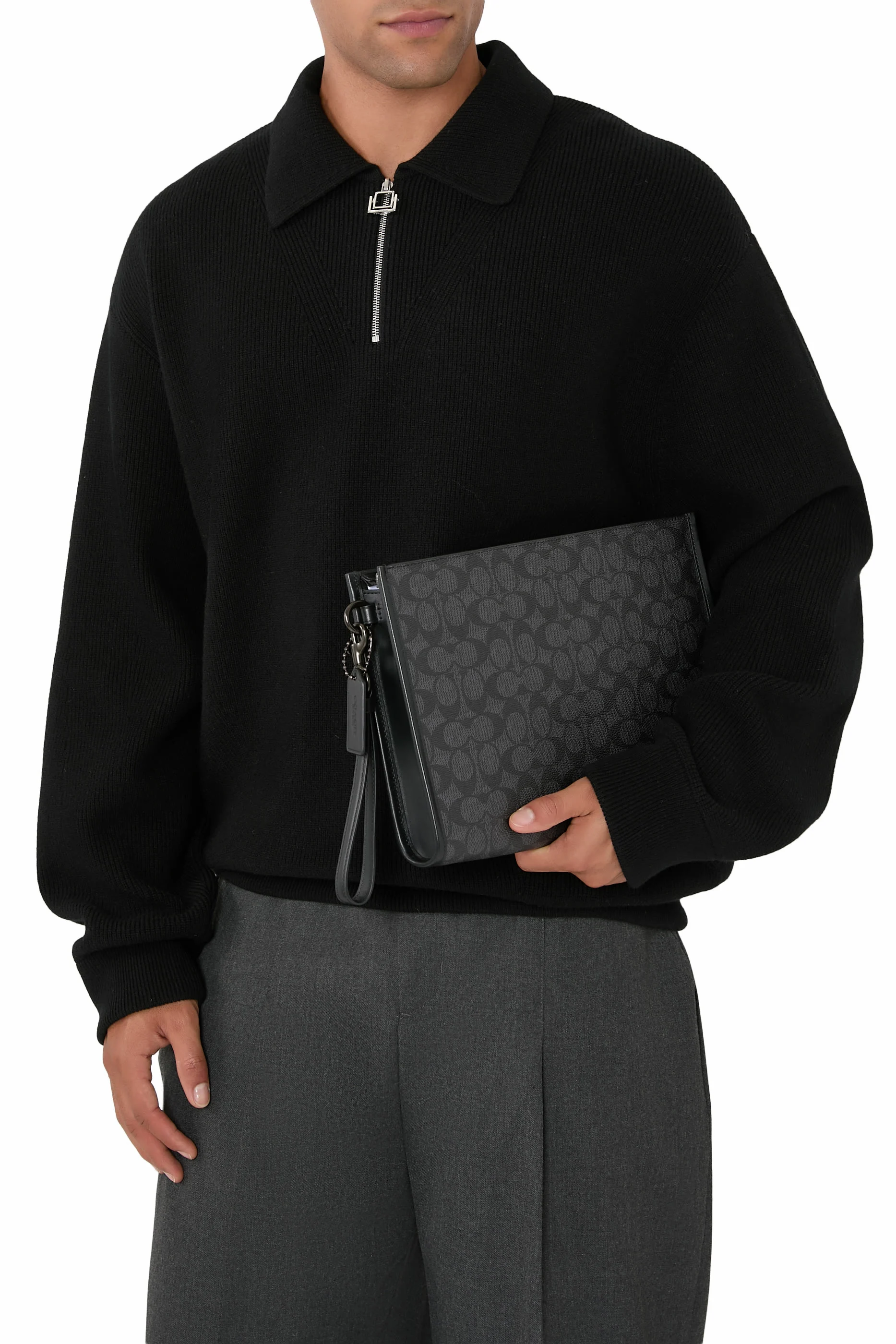 Signature Logo Leather Pouch