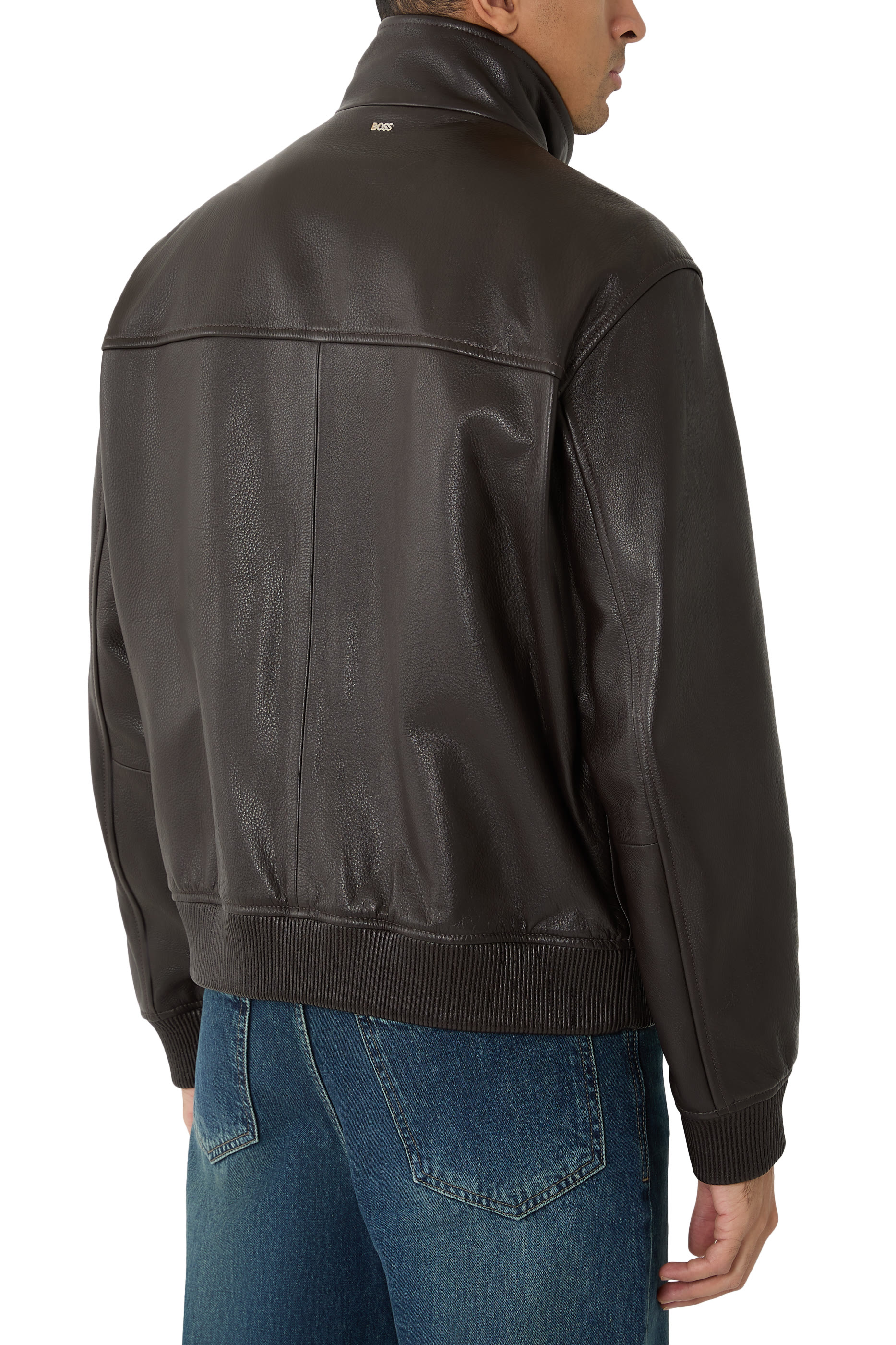 Nappa-Leather Jacket with Two-Way Zip