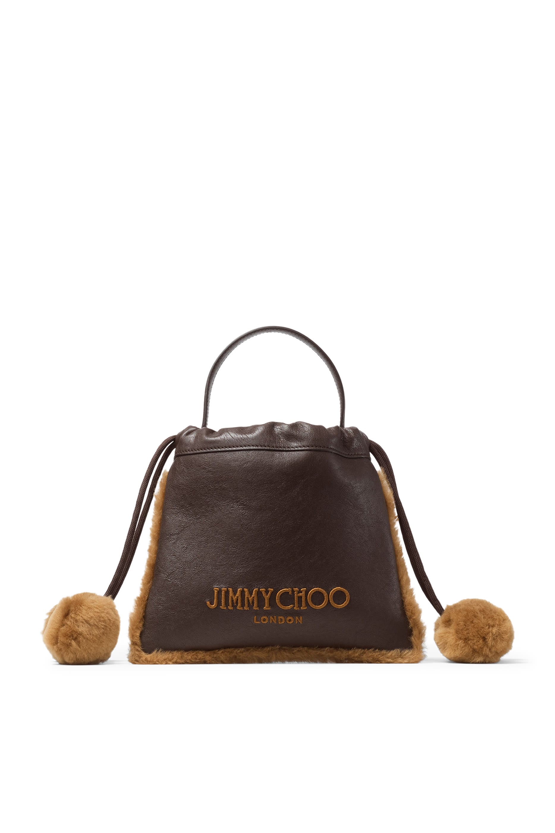 Pom Pom-Detail Drawstring Pouch