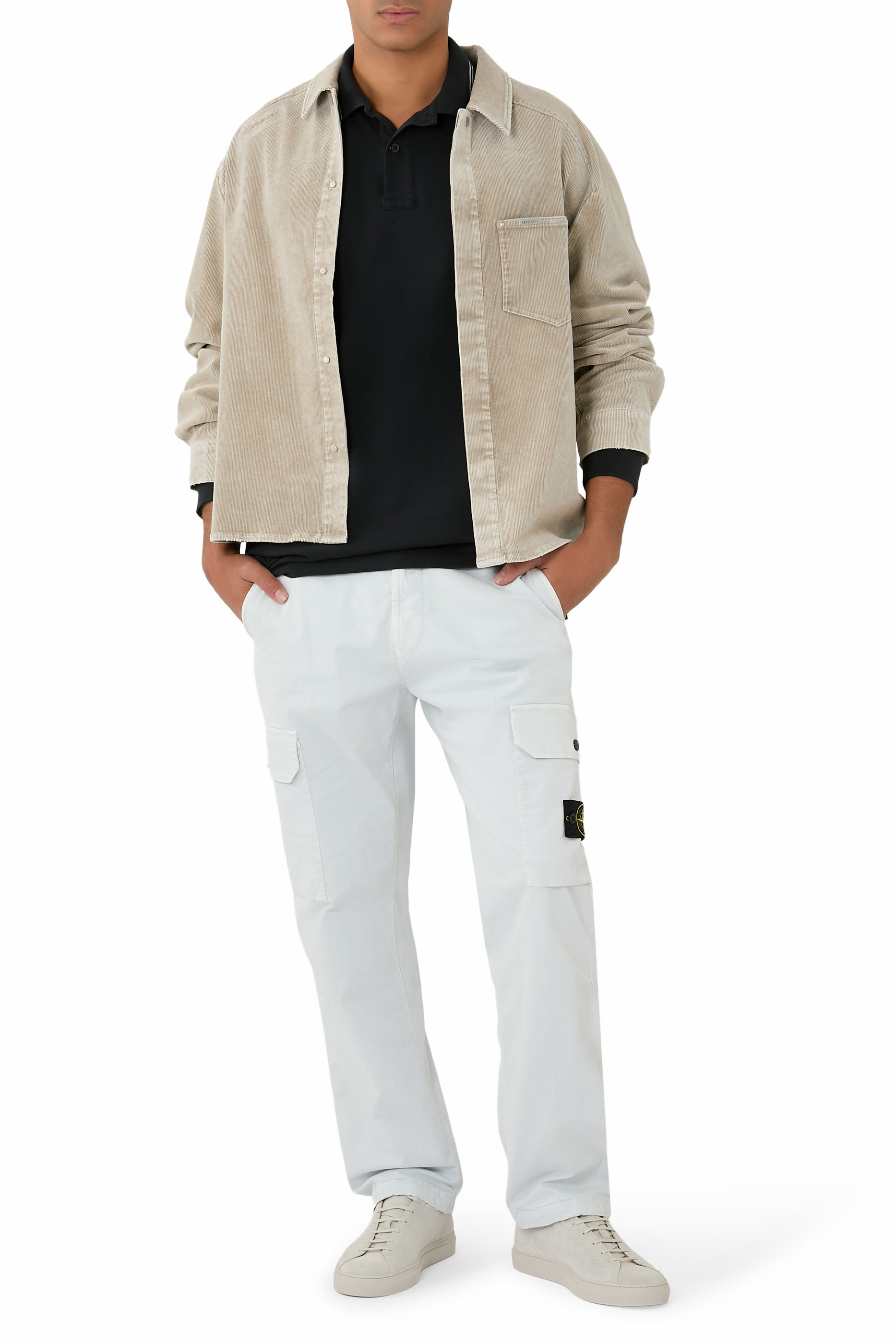 Logo Patch Long Sleeves Polo Shirt