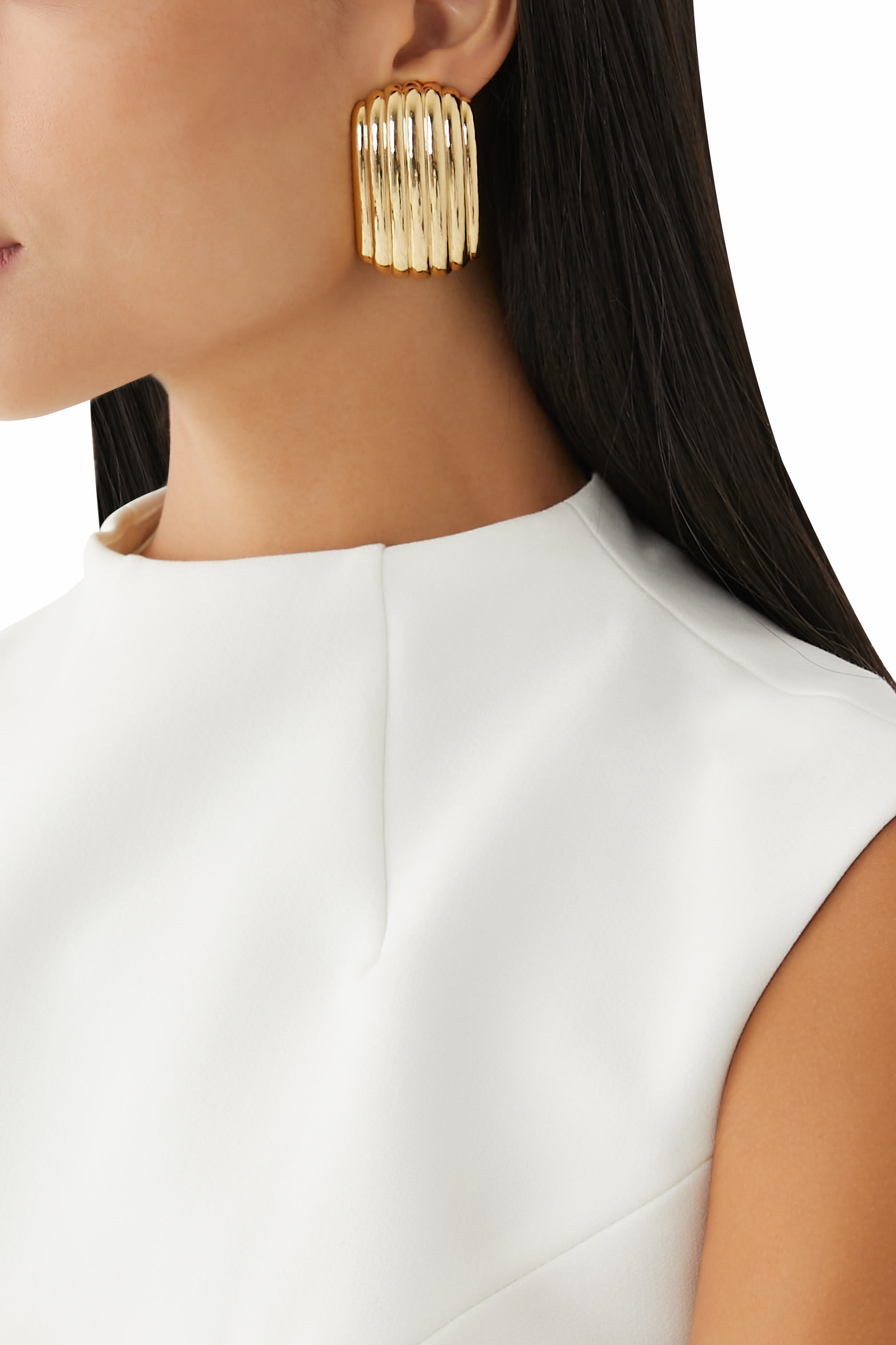 Literal Earrings, 22K Gold-Plated Brass