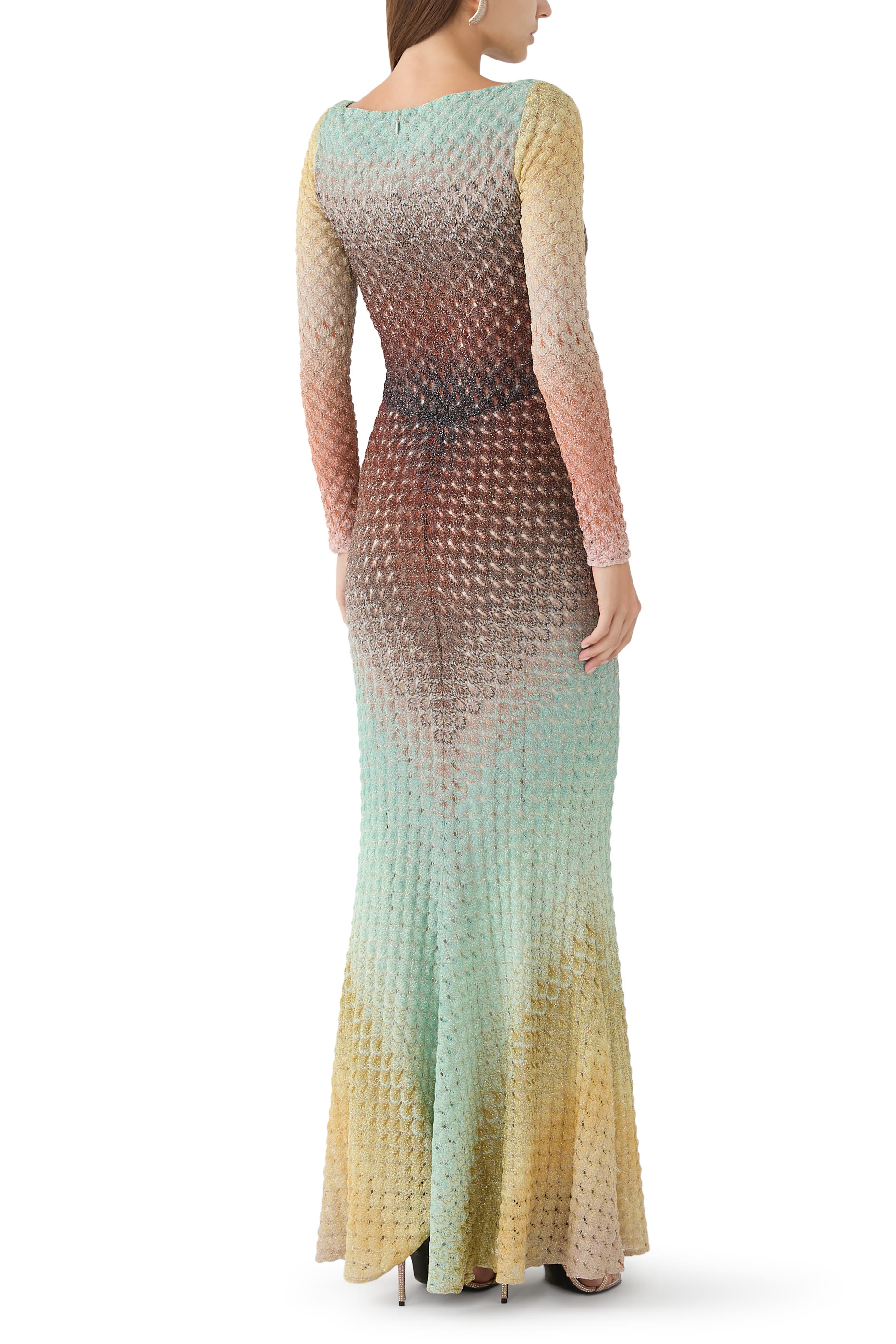 Ombre Degrade Lace Raschel Maxi Dress