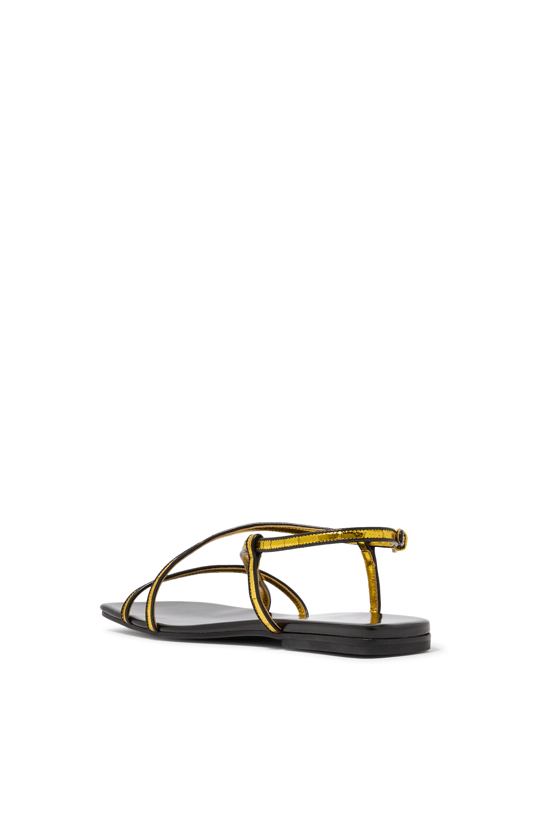 Metallic Leather Open Toe Sandals