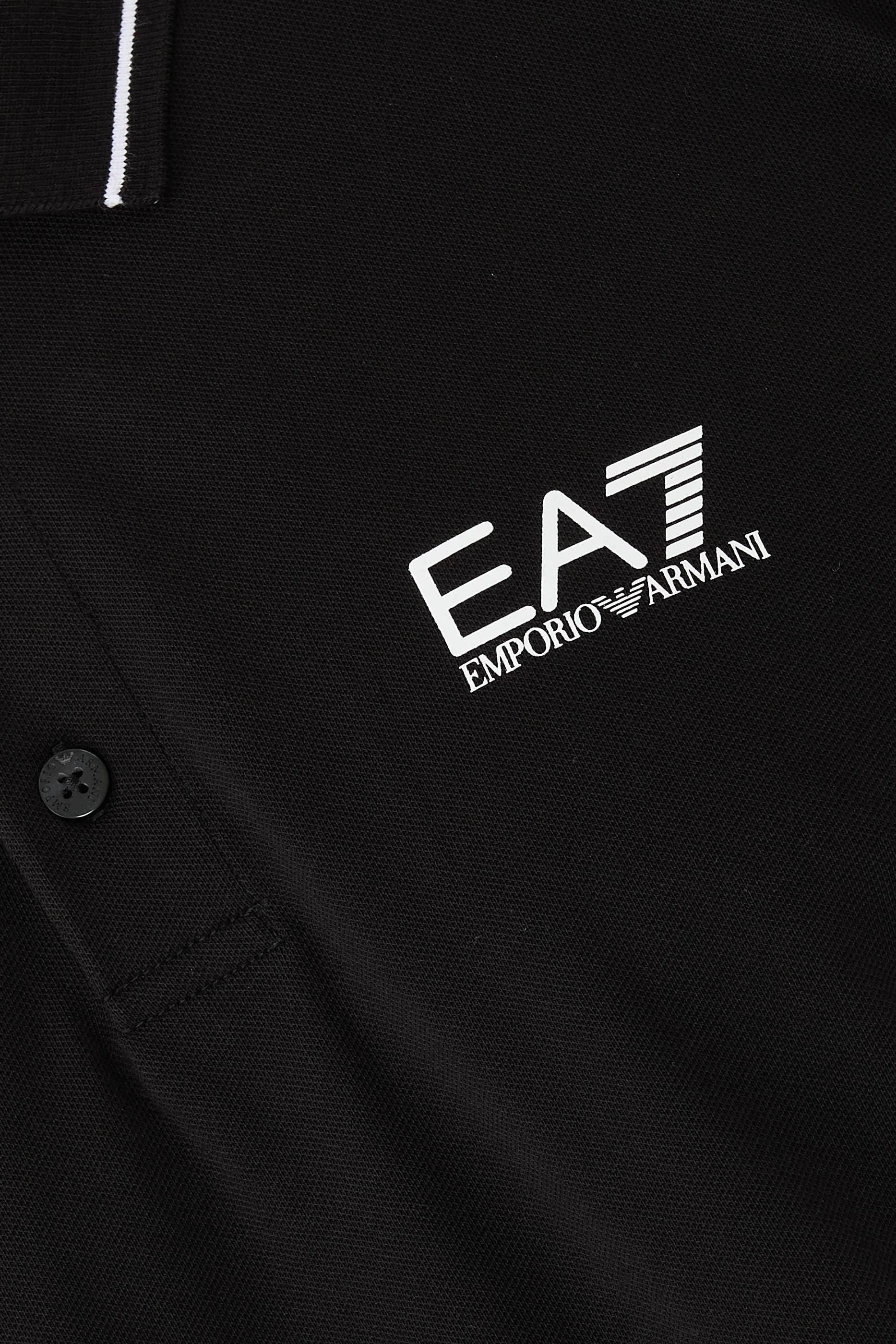 EA7 Logo Cotton Piqué Polo Shirt