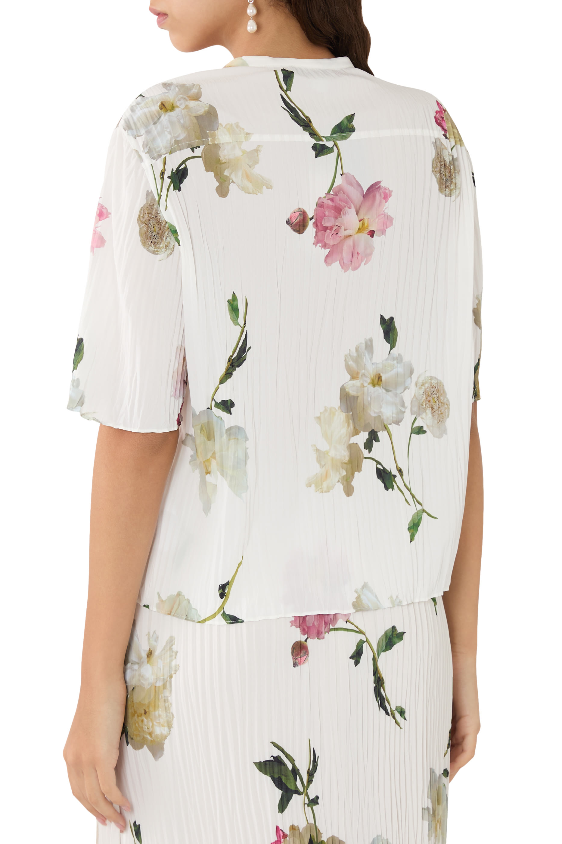 Wilted Peony Pleated Blouse