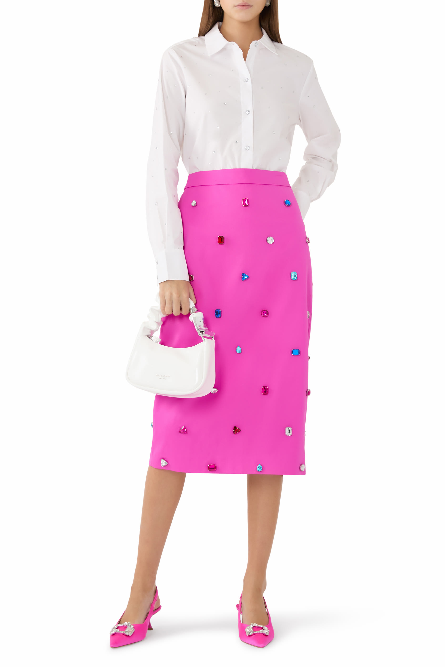 Jewel Embellished Pencil Skirt