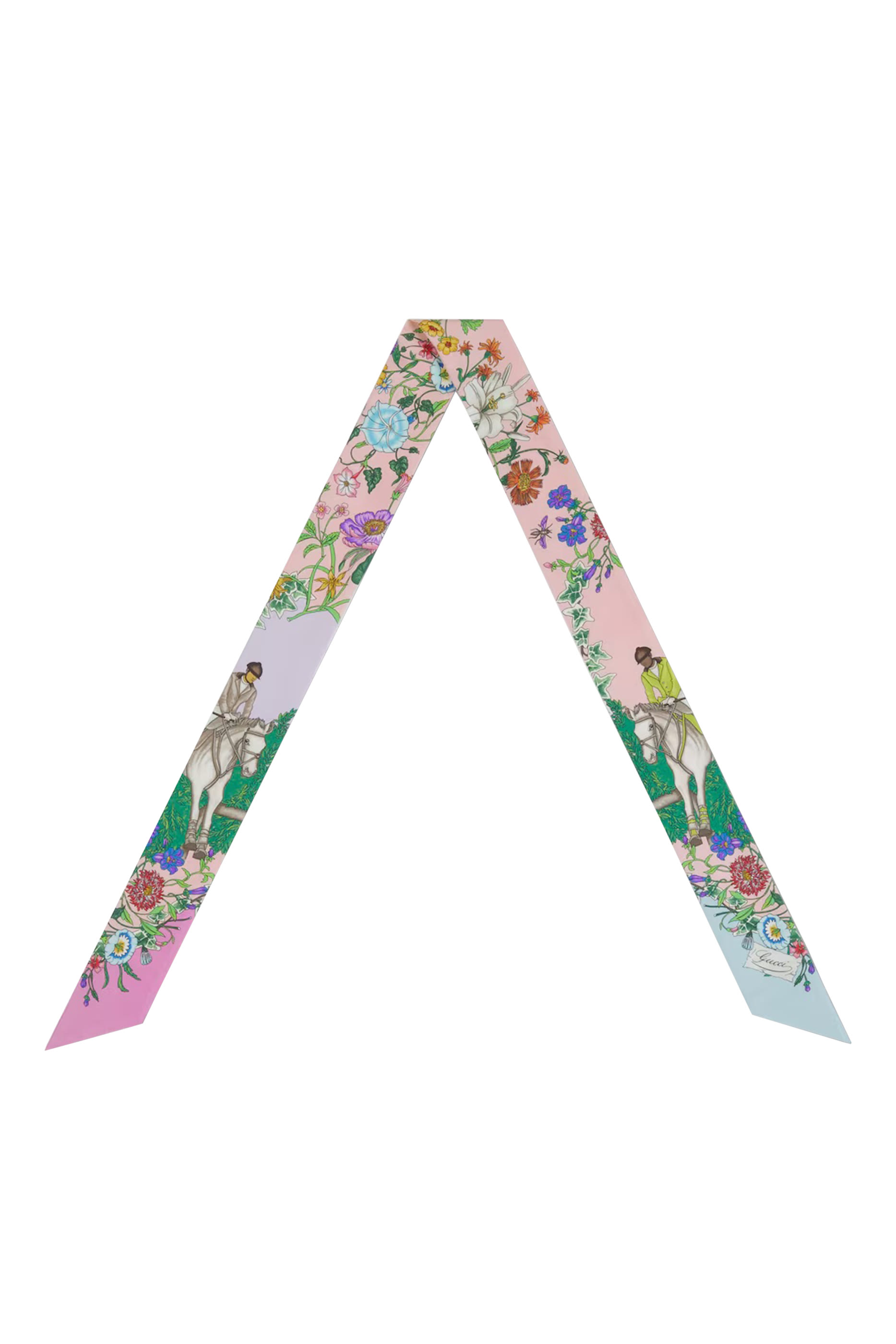 Printed Silk Twill Neck Bow